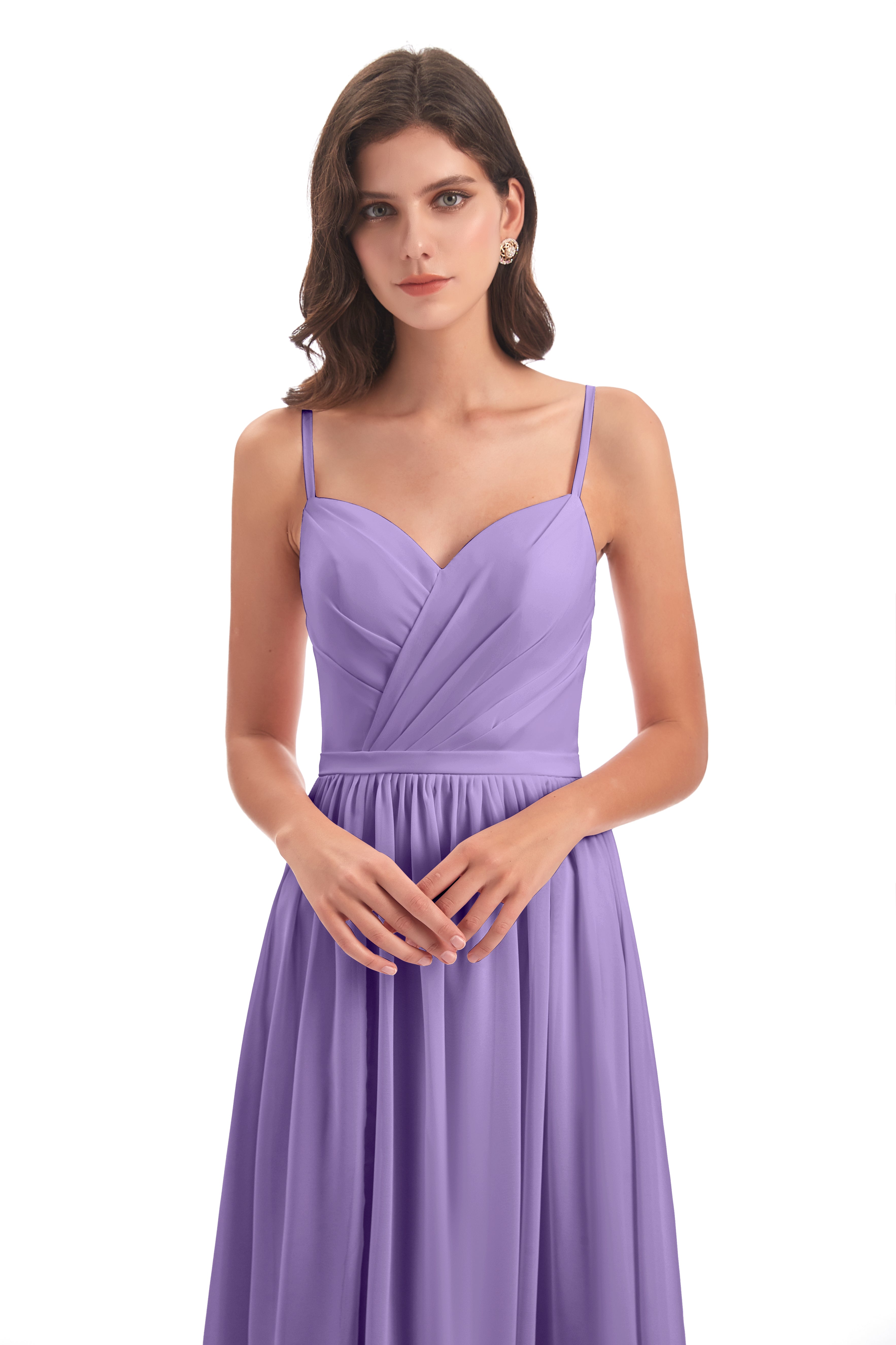 Robes De Demoiselle D'Honneur Tahiti Dos Ouvert Fendue Mousseline Robes Demoiselle D'Honneur