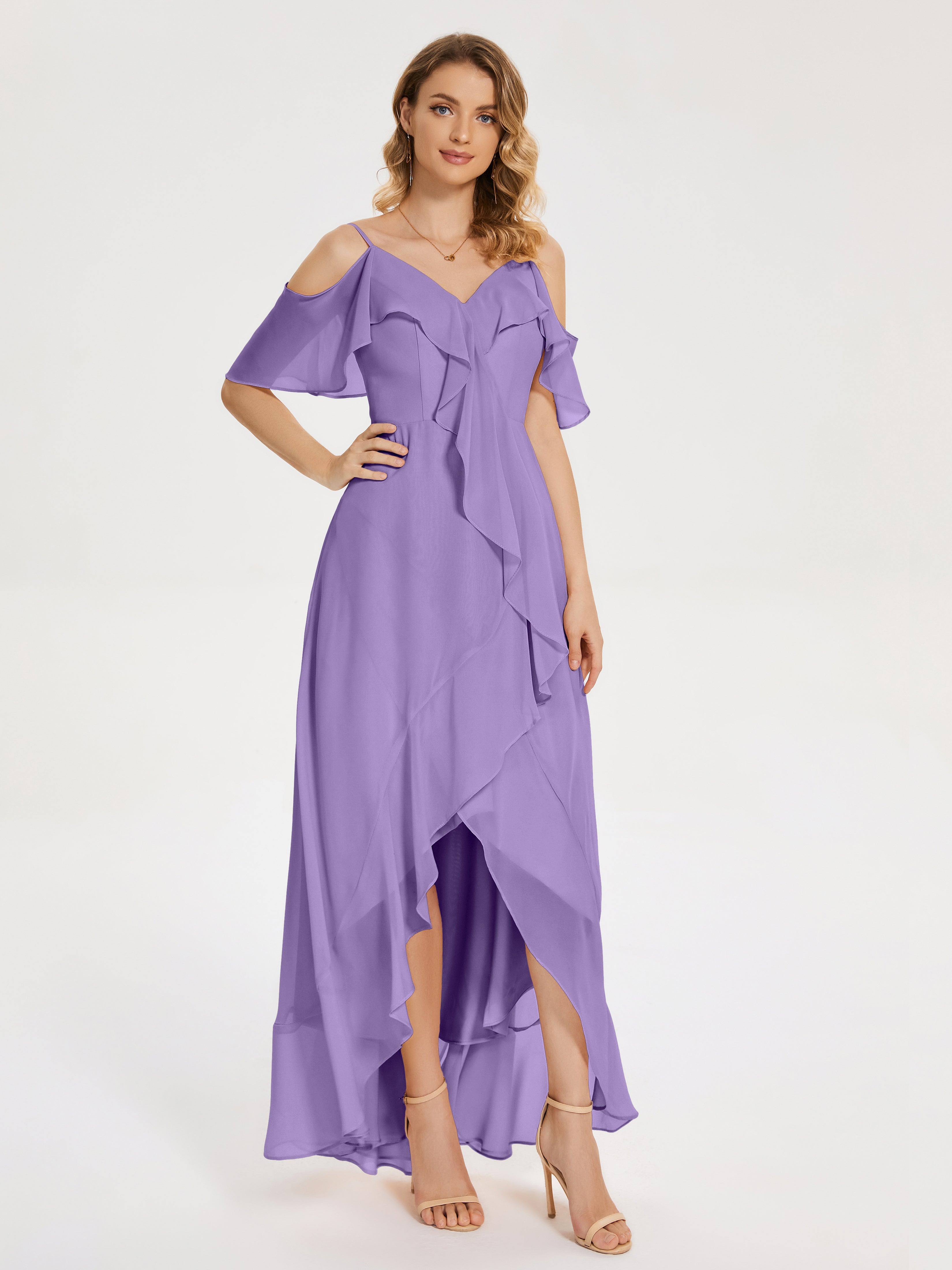Robes De Demoiselle D'Honneur Tahiti Asymétrique Mousseline Robes Demoiselle D'Honneur À Lacet