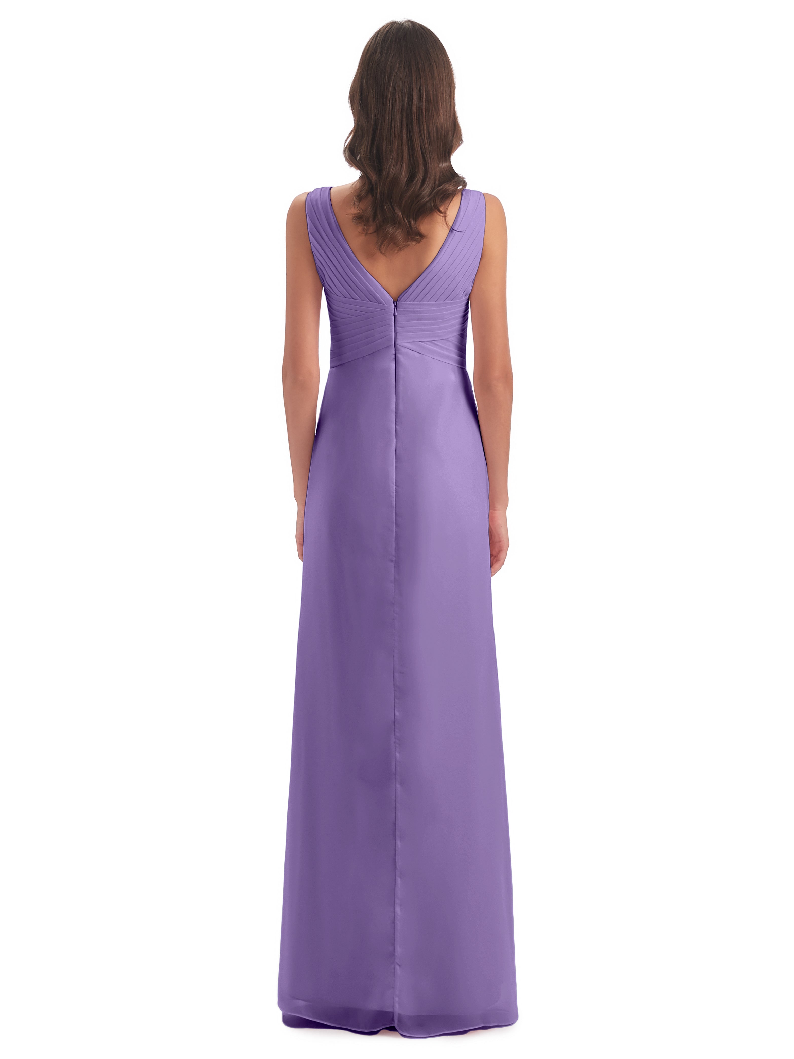 Robes De Demoiselle D'Honneur Tahiti Fendue Devant Mousseline Longue Robes Demoiselle D'Honneur