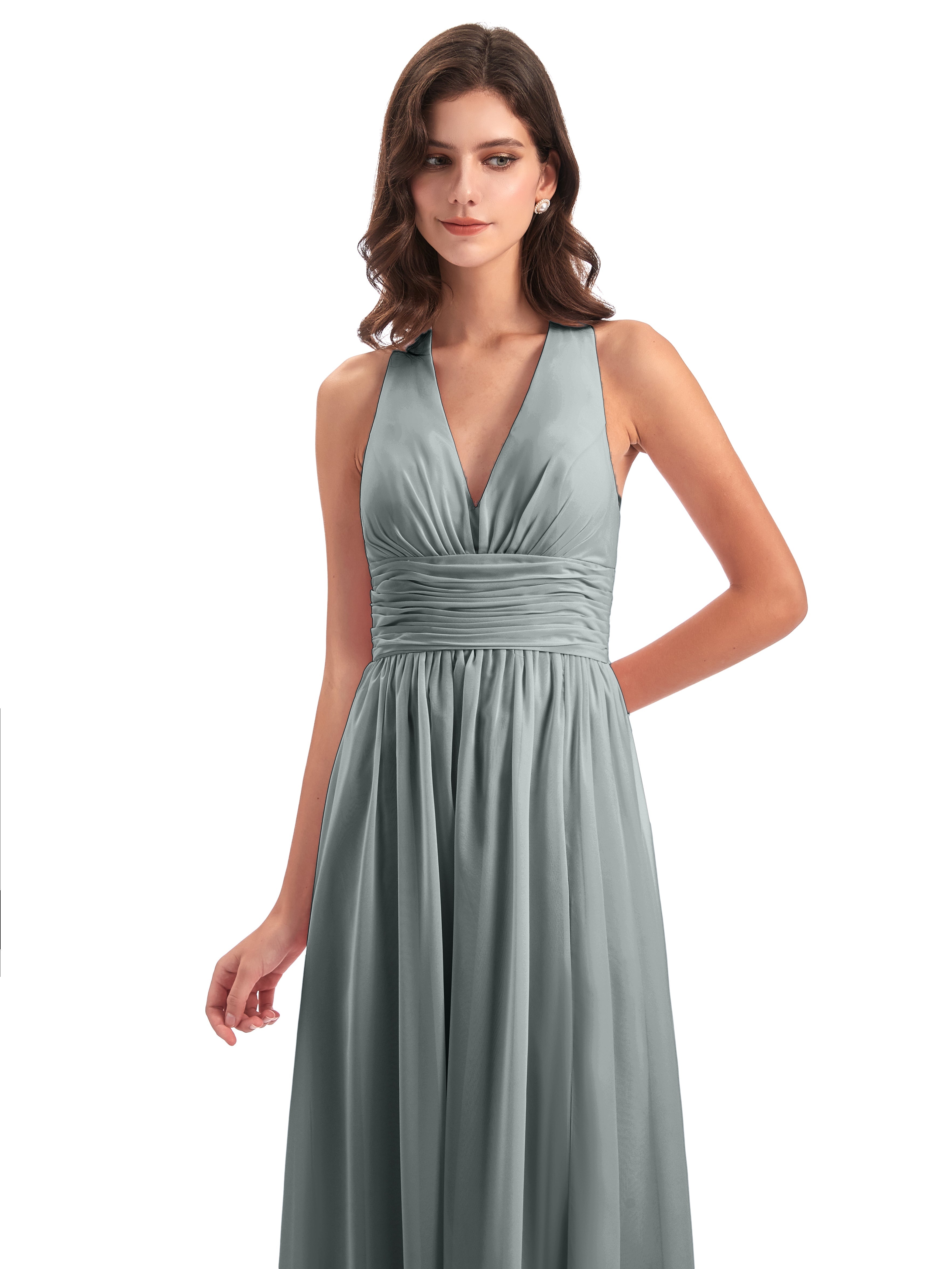 Robe De Demoiselle D Honneur Gris Nœud Papillon Fendue Devant Robes Demoiselle D'Honneur