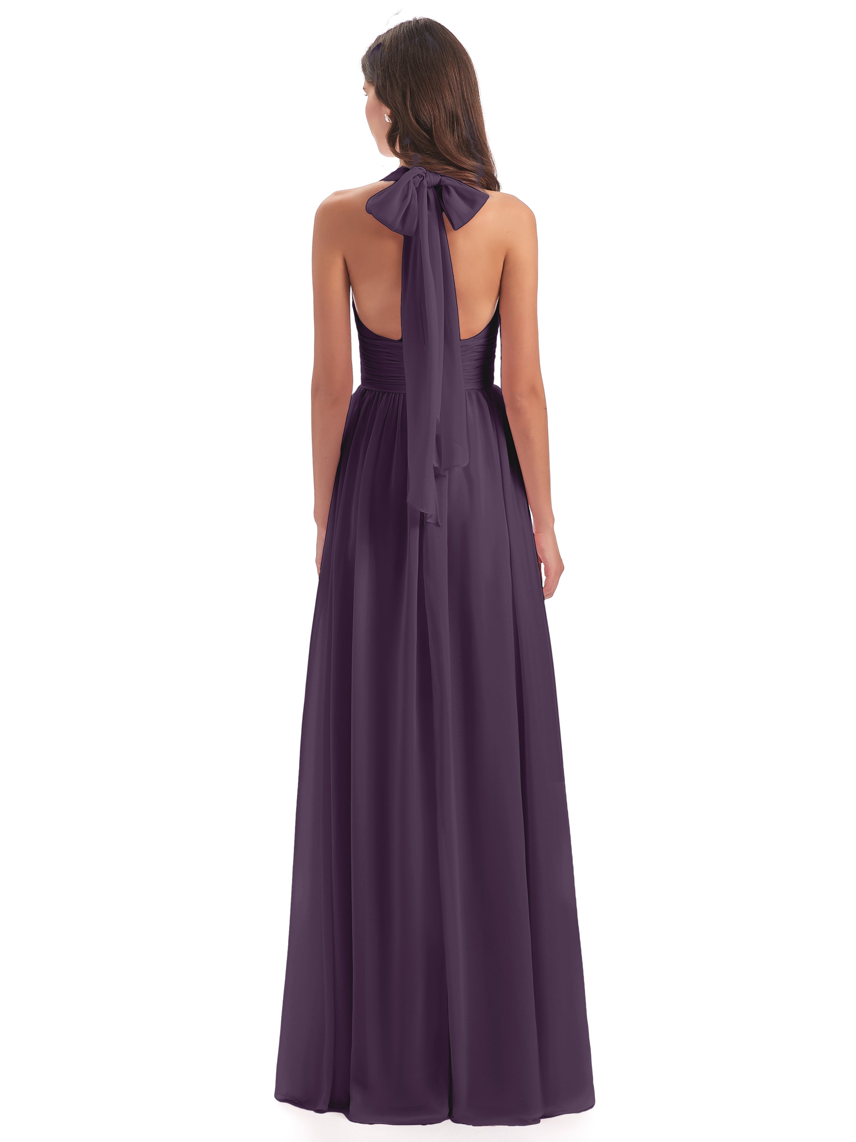 Robe De Demoiselle D'Honneur En Plum Nœud Papillon Fendue Devant Robes Demoiselle D'Honneur