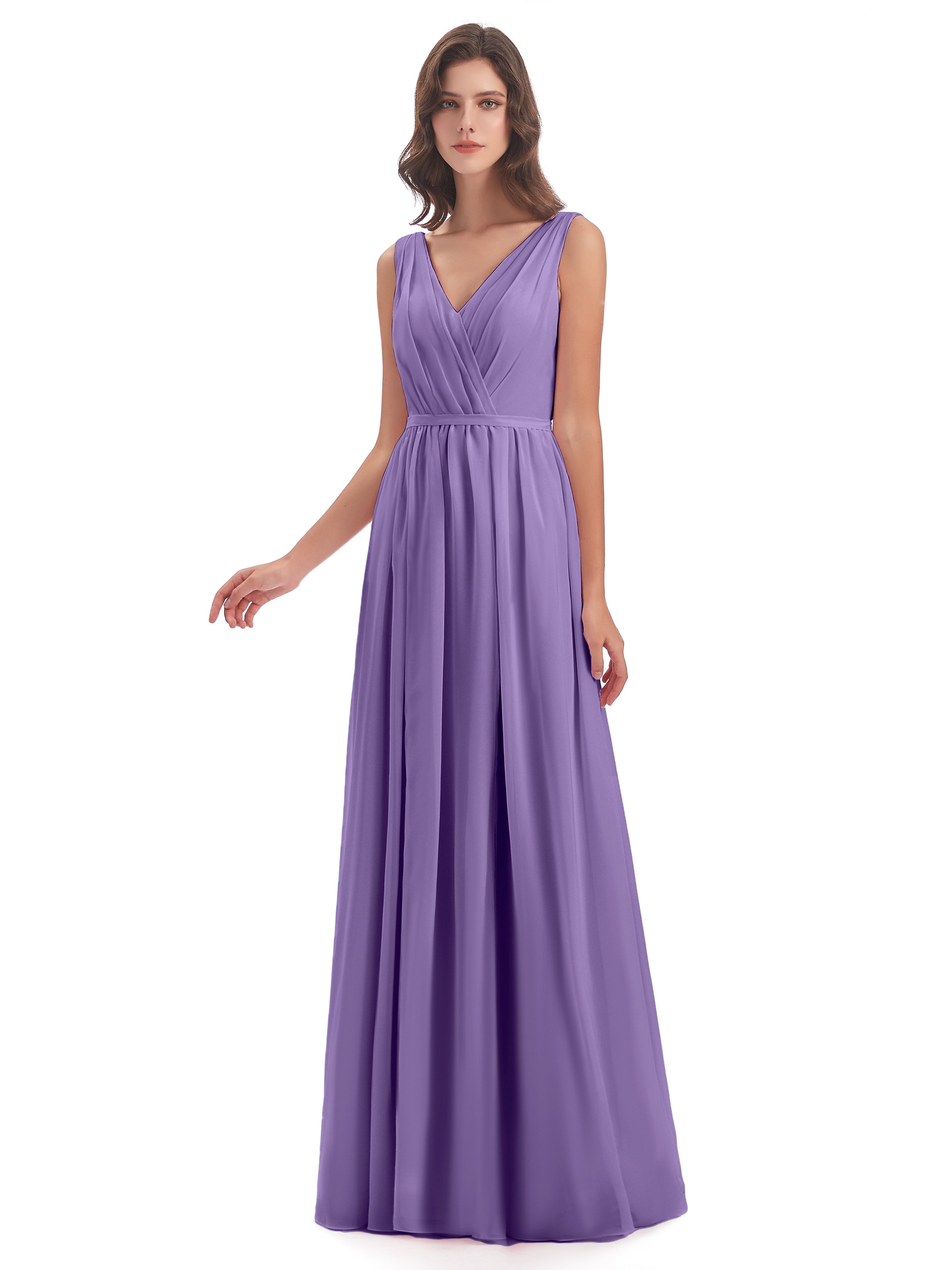 Robes De Demoiselle D'Honneur Tahiti Fourreau/Colonne Col V Mousseline Robes Demoiselle D'Honneur