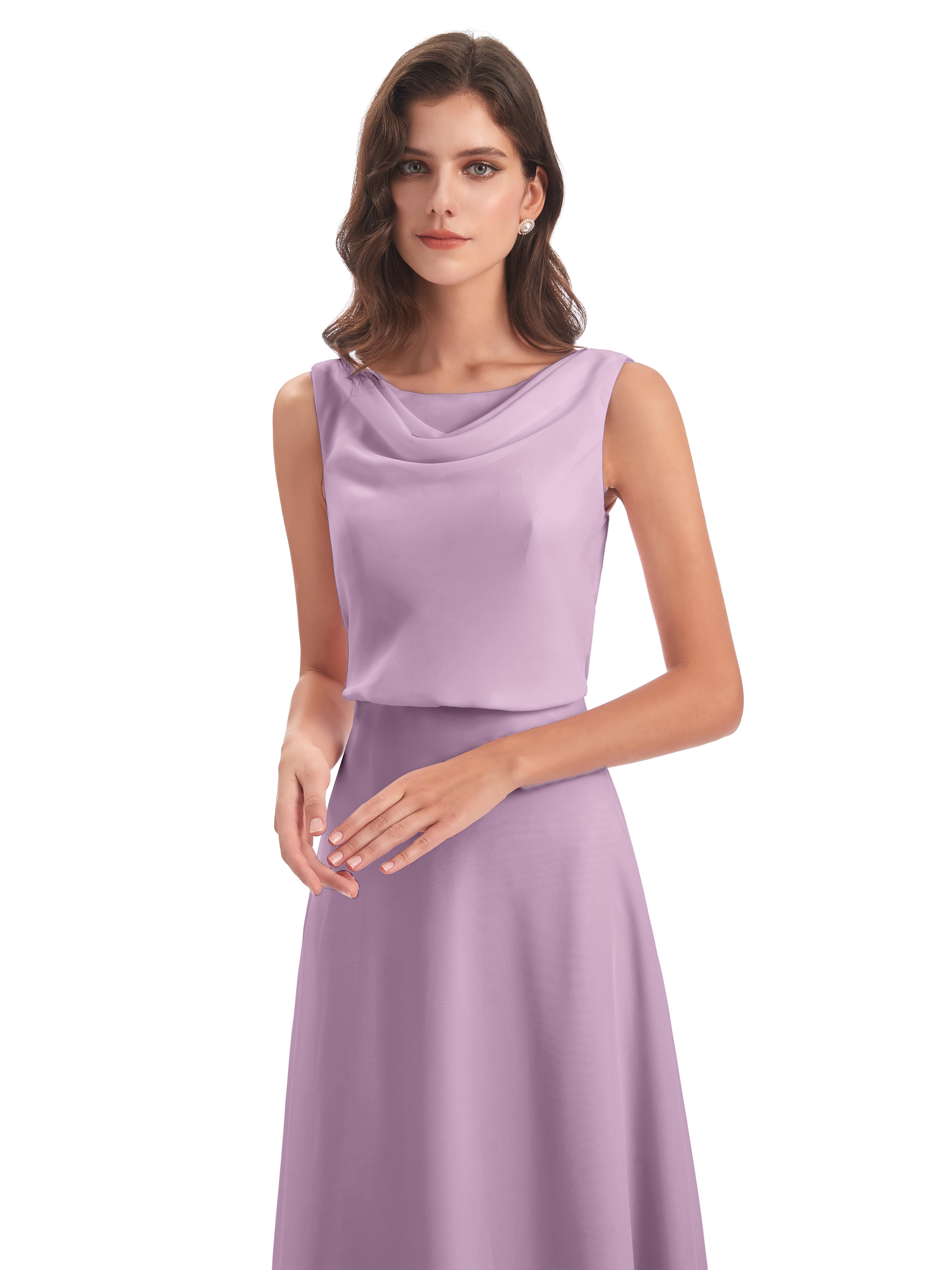 Robes De Demoiselle D'Honneur Glycine Lilou Fourreau/Colonne Col Bénitier Robes Demoiselle D'Honneur