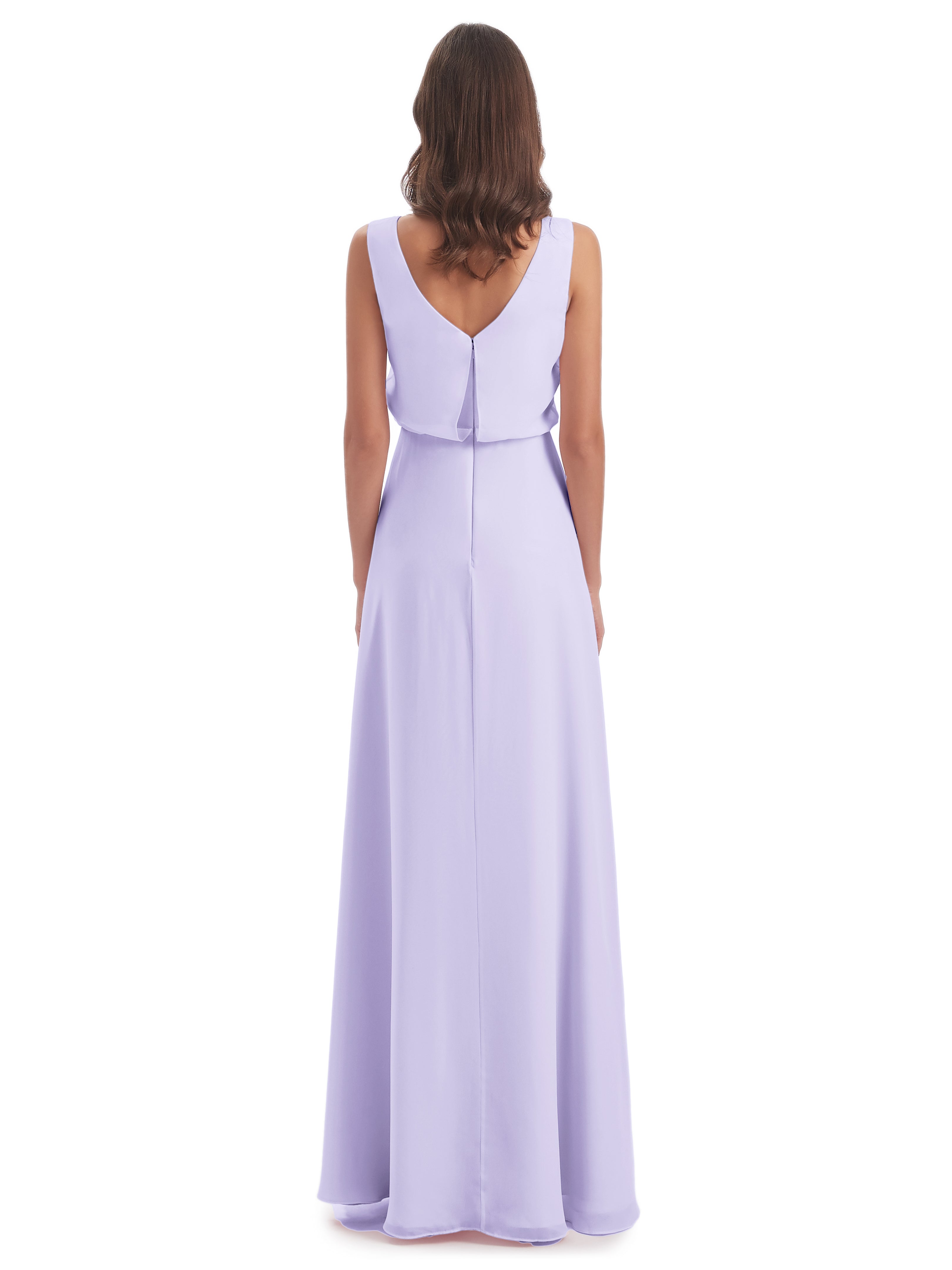 Robe Demoiselle Honneur Lilas Lilou Fourreau/Colonne Col Bénitier Robes Demoiselle D'Honneur