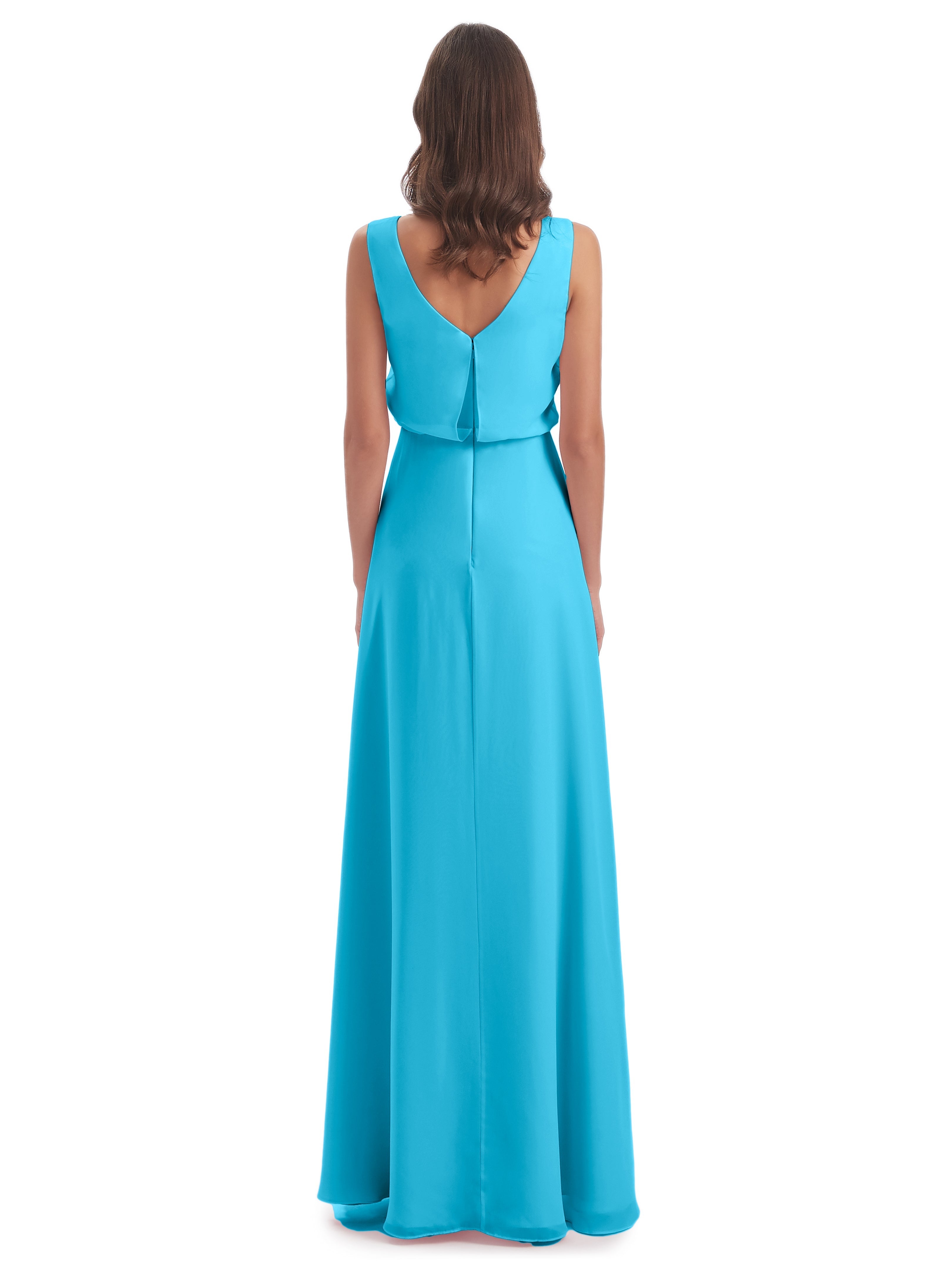 Robe De Demoiselle D'Honneur En Piscine Lilou Fourreau/Colonne Col Bénitier Robes Demoiselle D'Honneur