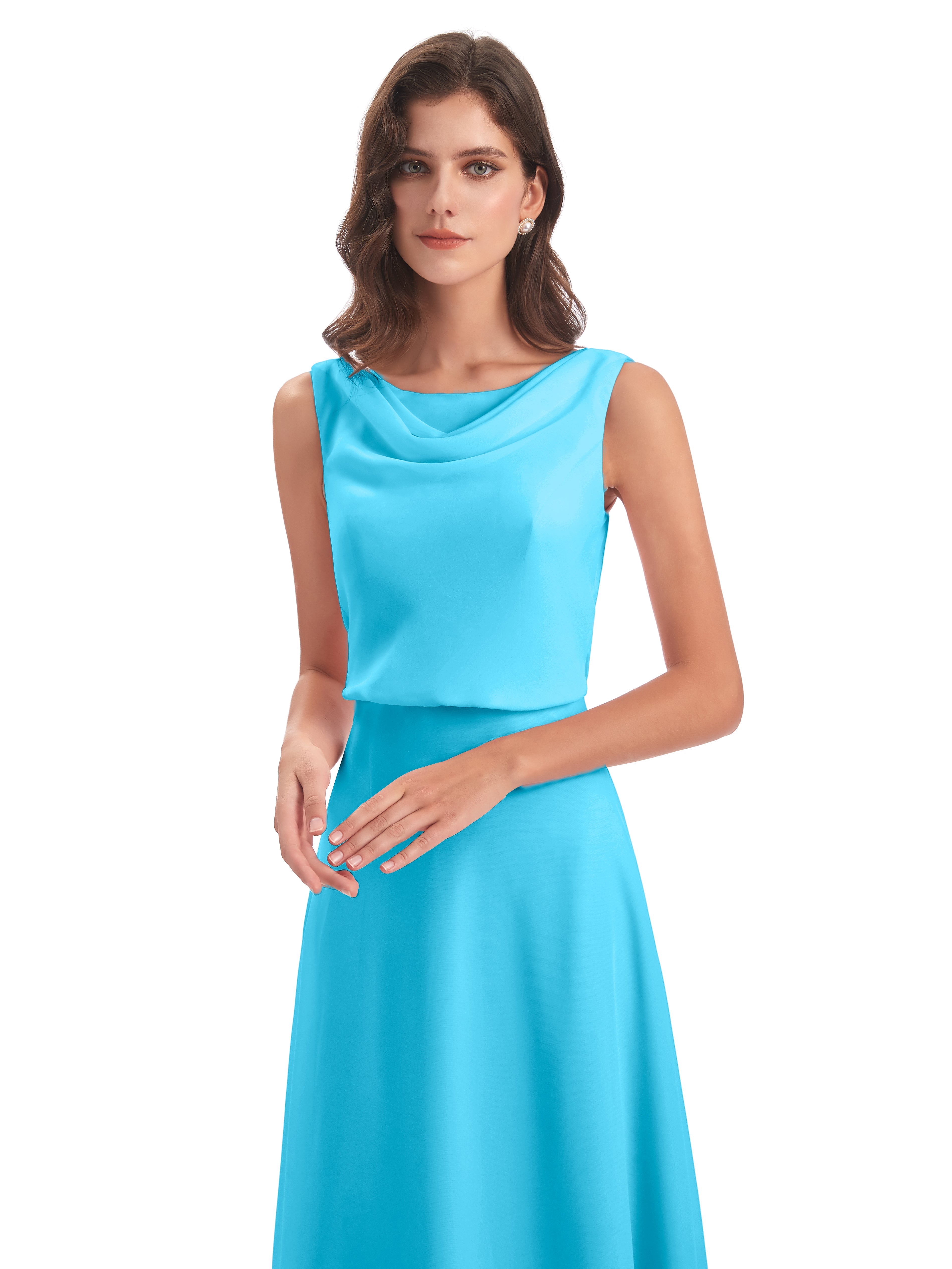 Robe De Demoiselle D'Honneur En Piscine Lilou Fourreau/Colonne Col Bénitier Robes Demoiselle D'Honneur