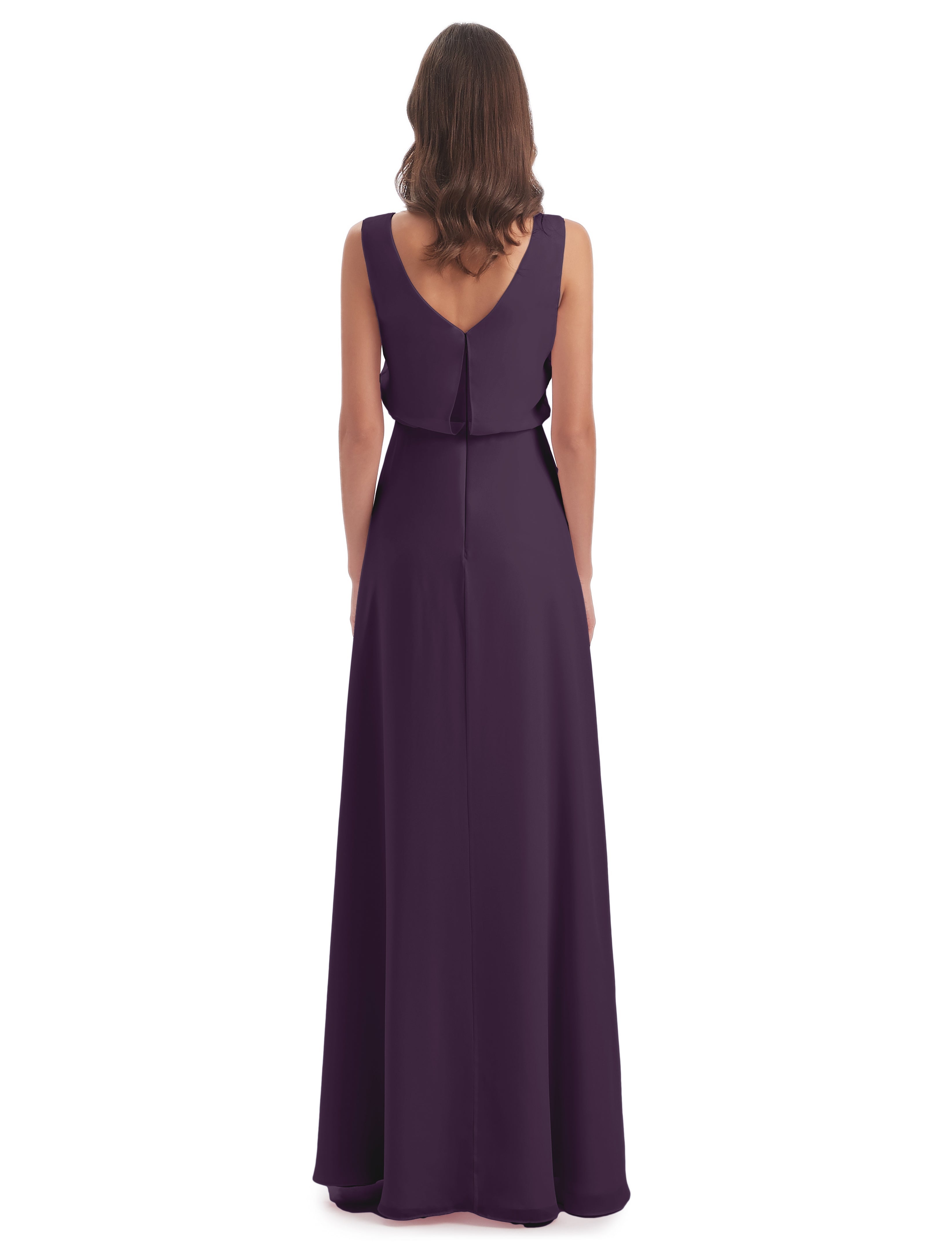 Robe Demoiselle D Honneur Plume Lilou Fourreau/Colonne Col Bénitier Robes Demoiselle D'Honneur