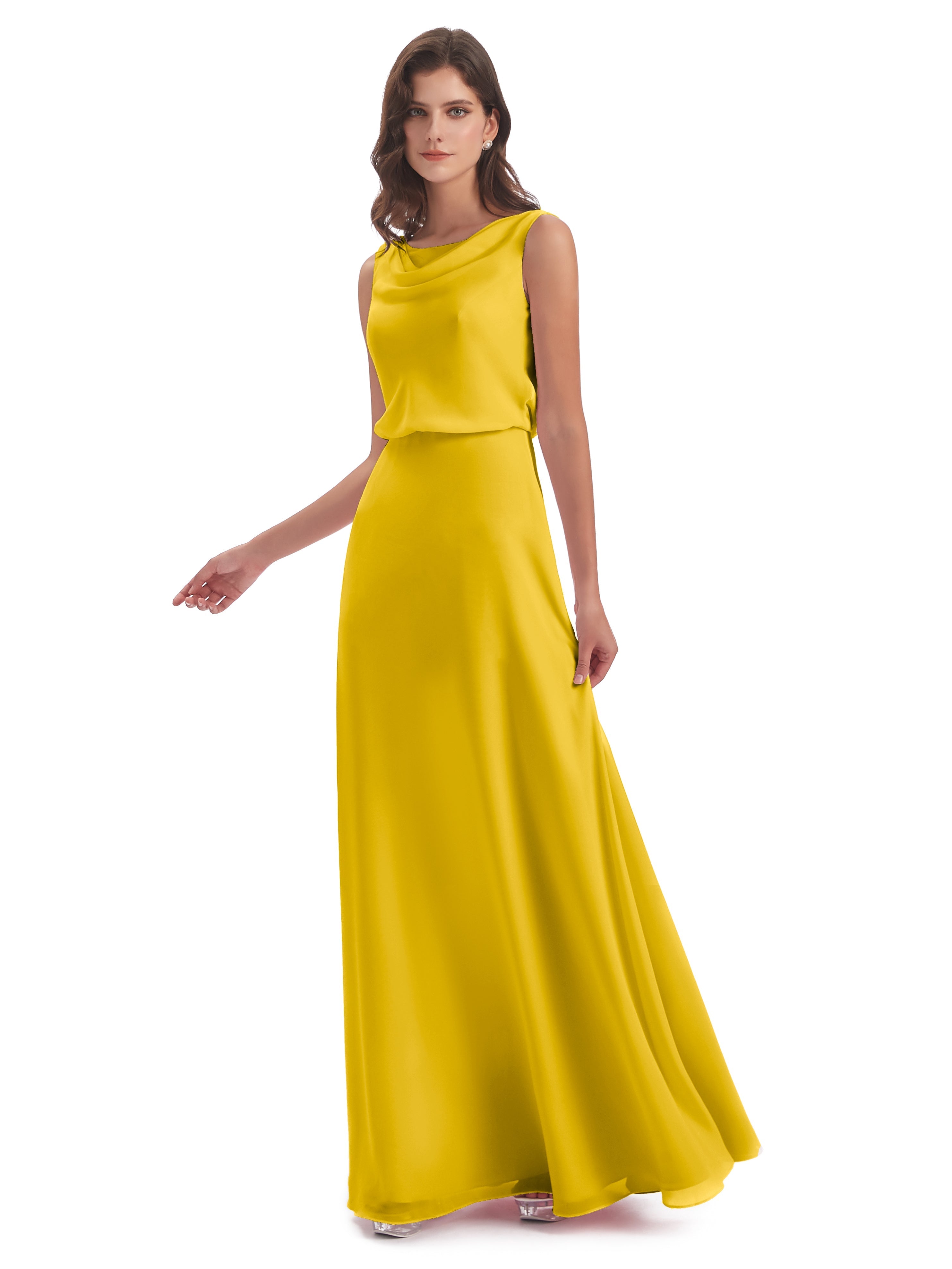 Robe De Demoiselle D'Honneur Souci Lilou Fourreau/Colonne Col Bénitier Robes Demoiselle D'Honneur