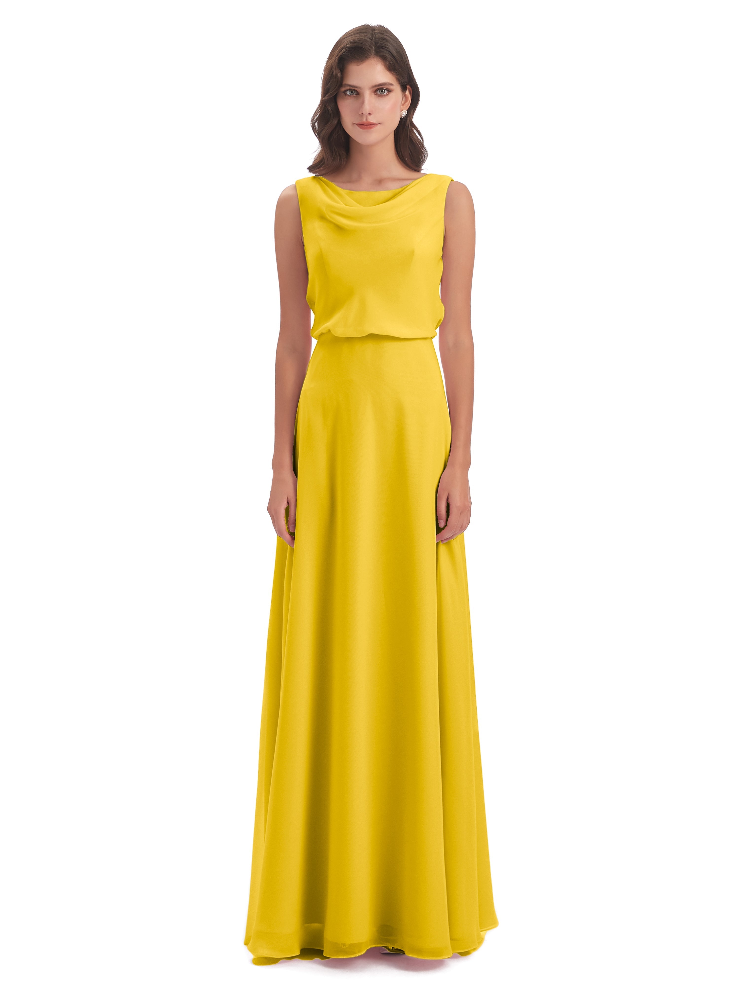 Robe De Demoiselle D'Honneur Souci Lilou Fourreau/Colonne Col Bénitier Robes Demoiselle D'Honneur