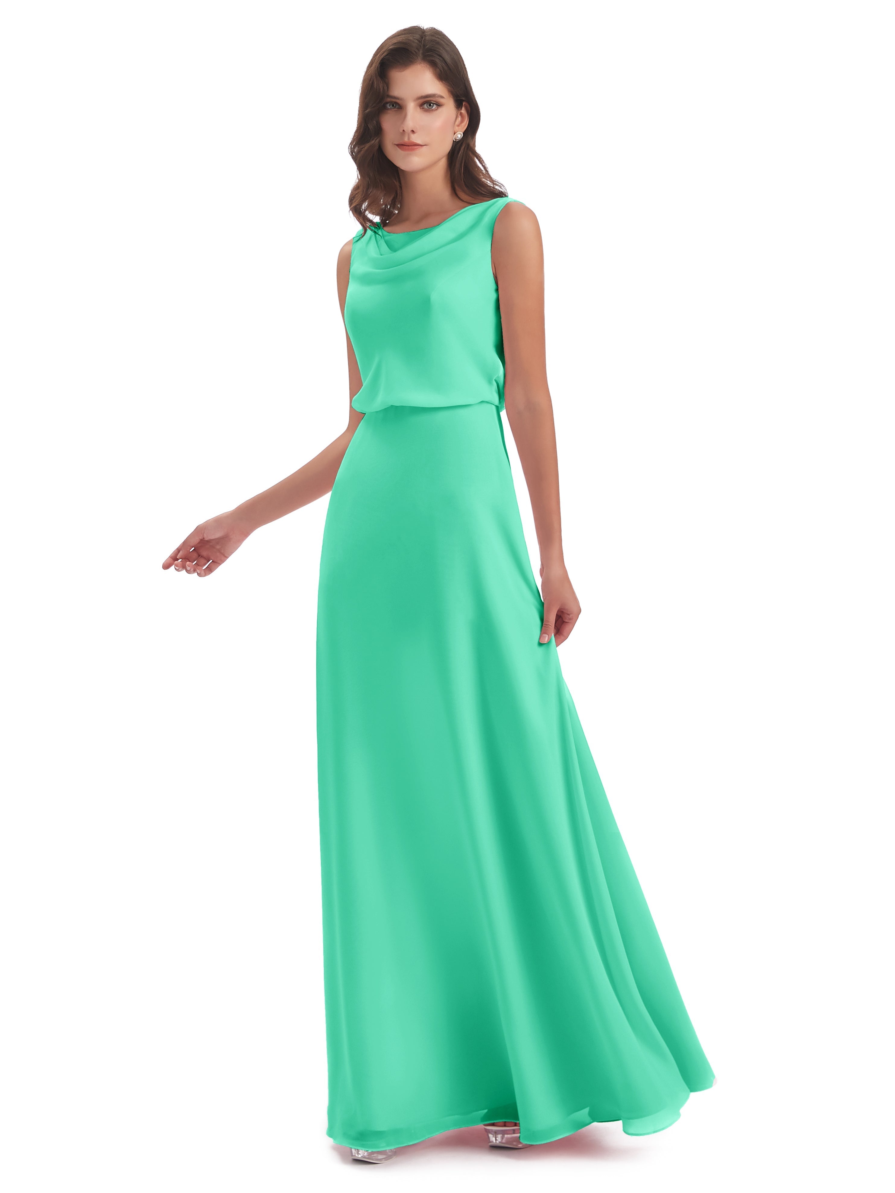 Demoiselle Dhonneur Robe Turquoise Lilou Fourreau/Colonne Col Bénitier Robes Demoiselle D'Honneur