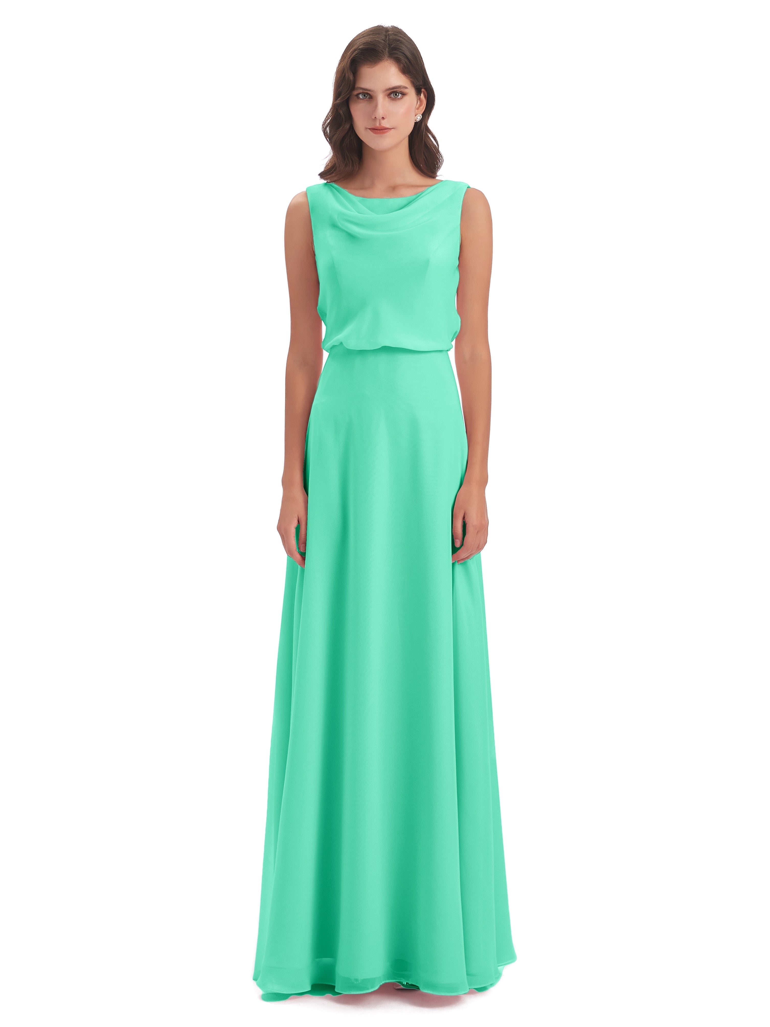 Demoiselle Dhonneur Robe Turquoise Lilou Fourreau/Colonne Col Bénitier Robes Demoiselle D'Honneur