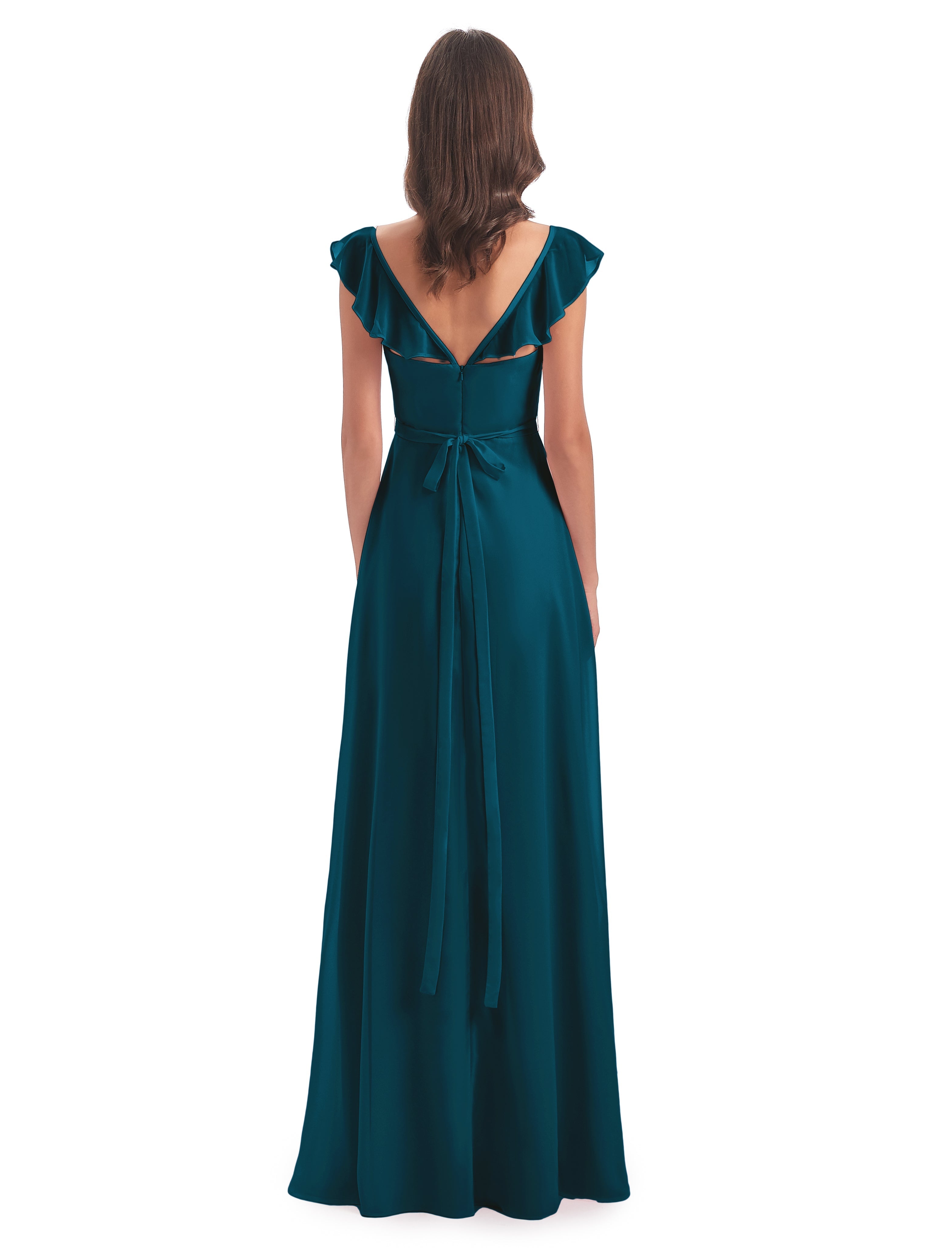 Robes De Demoiselle D'Honneur Bleu Encre Fourreau/Colonne Mancherons Fendue Devant Robes Demoiselle D'Honneur