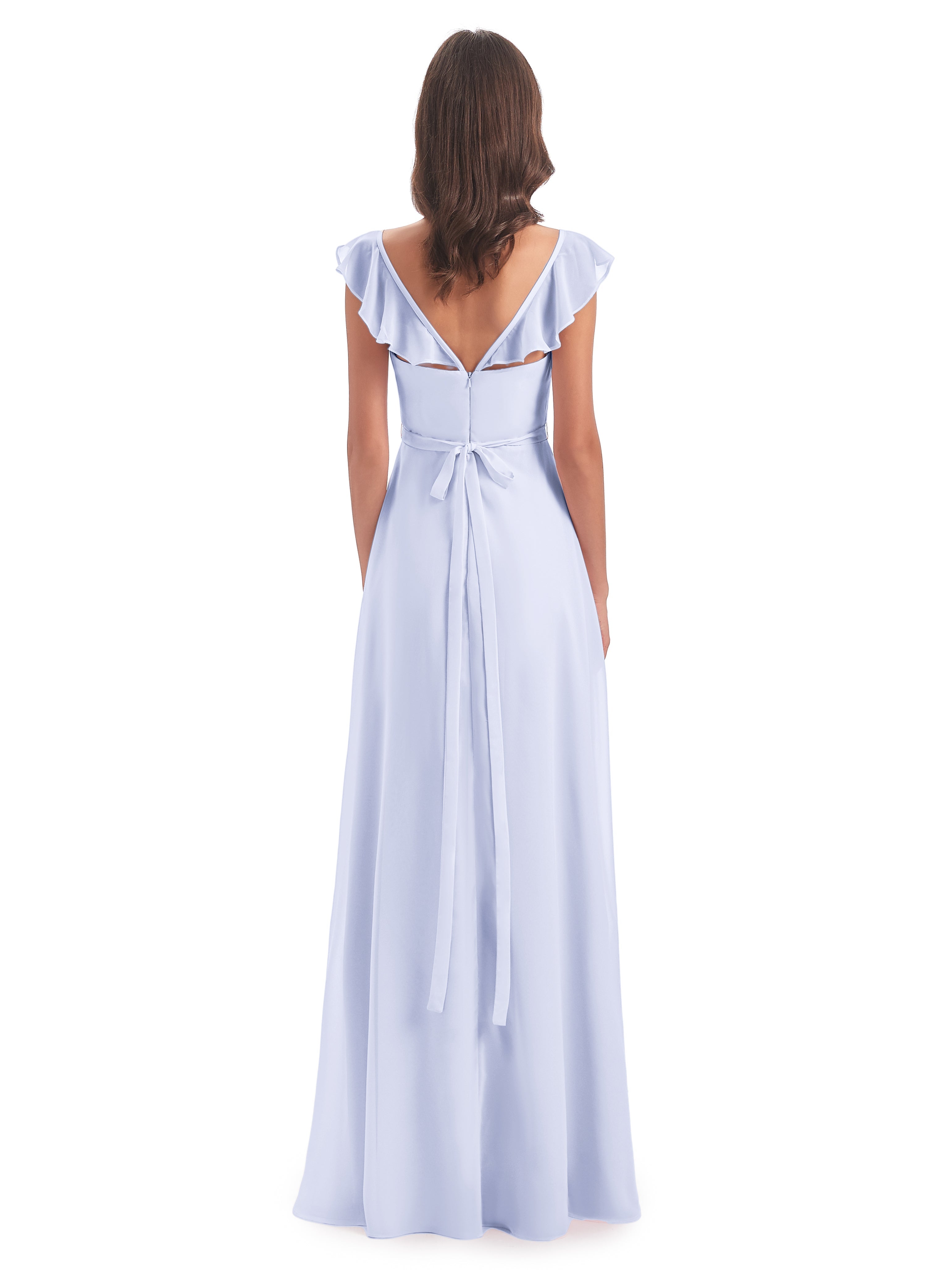 Robe De Demoiselle D'Honneur Lavande Fourreau/Colonne Mancherons Fendue Devant Robes Demoiselle D'Honneur