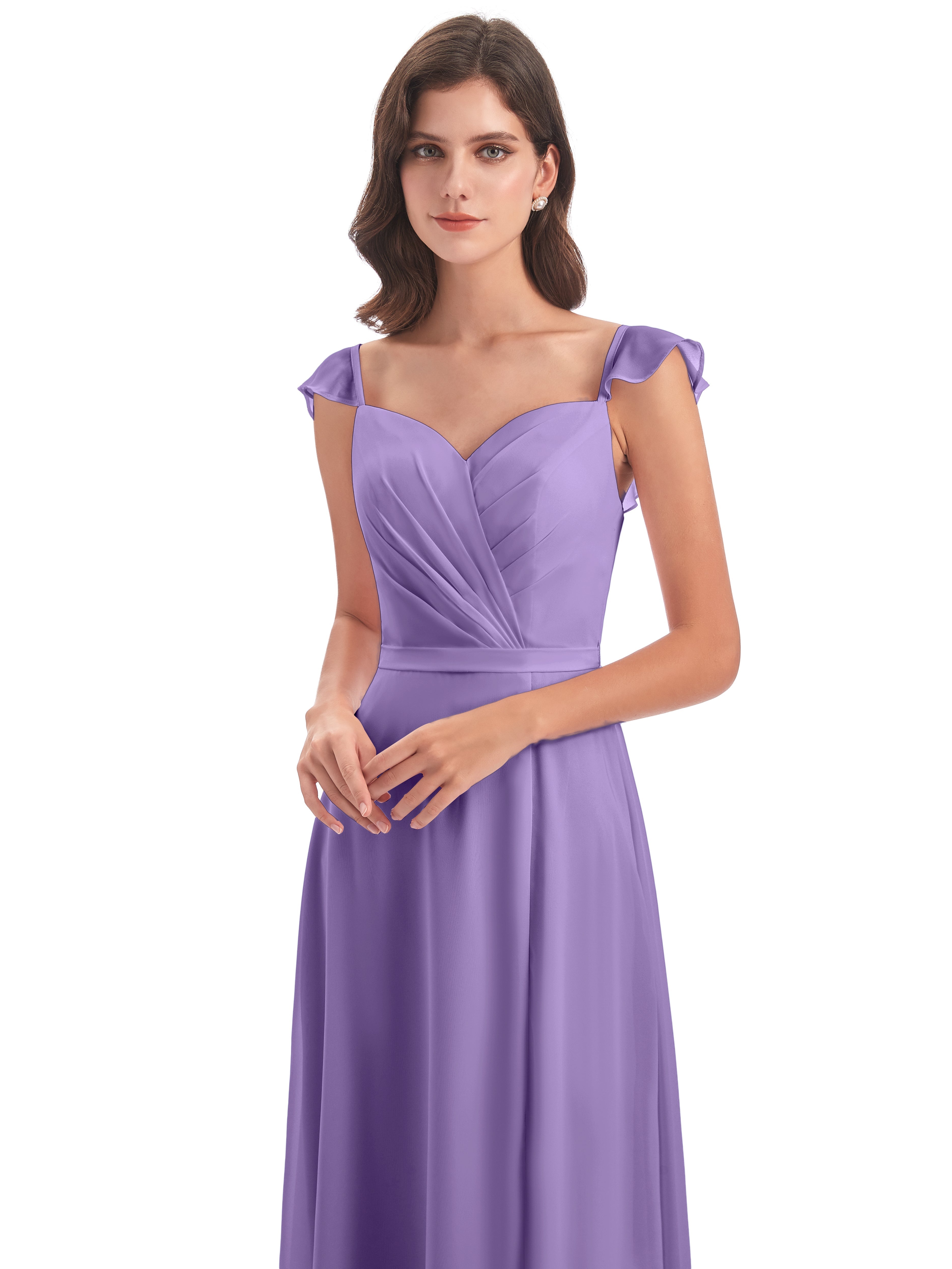 Robes De Demoiselle D'Honneur Tahiti Fourreau/Colonne Mancherons Fendue Devant Robes Demoiselle D'Honneur