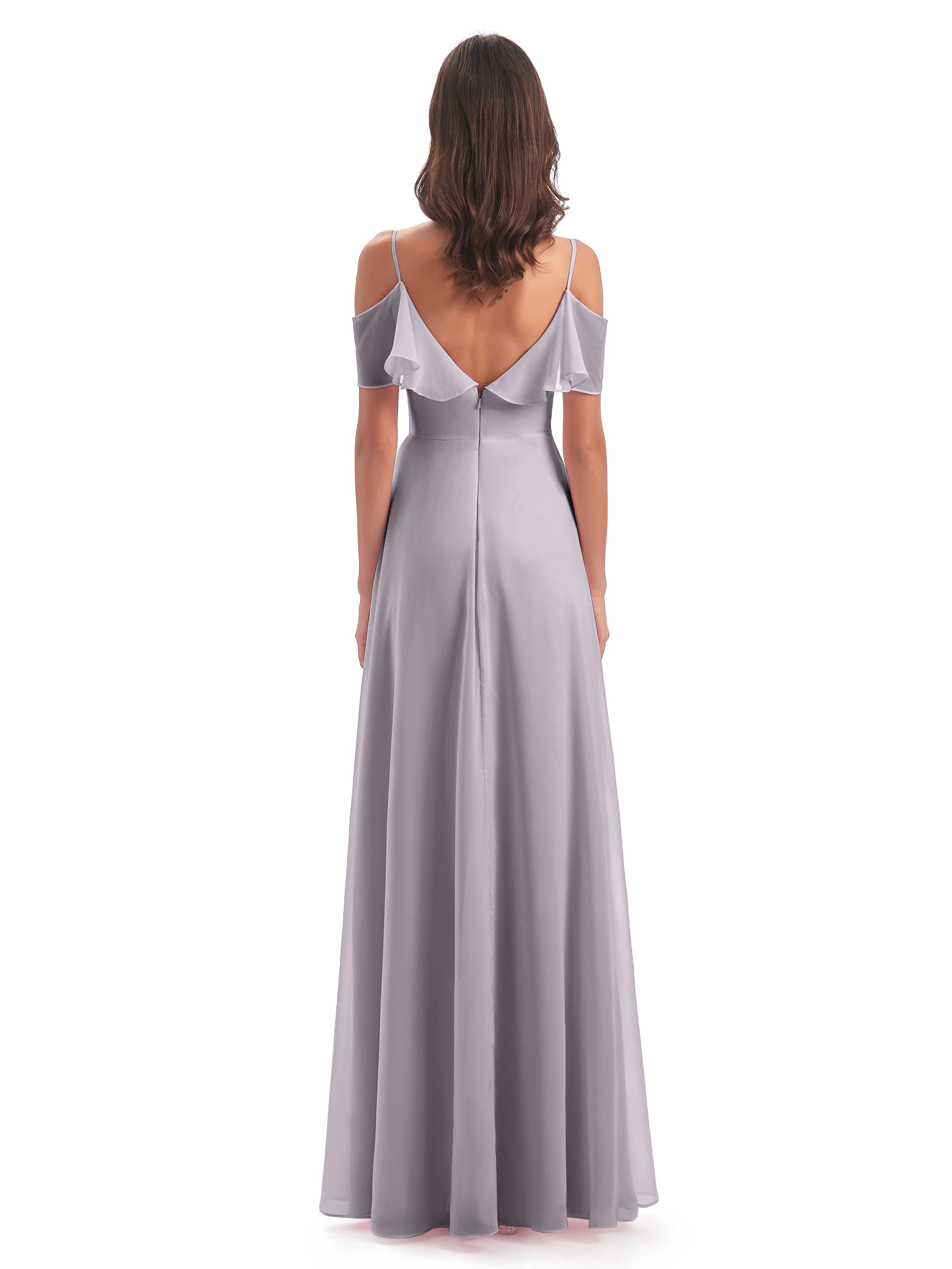Robes De Demoiselle D'Honneur Crépuscule Trapèze Bretelles Spaghetti Longue Robes Demoiselle D'Honneur
