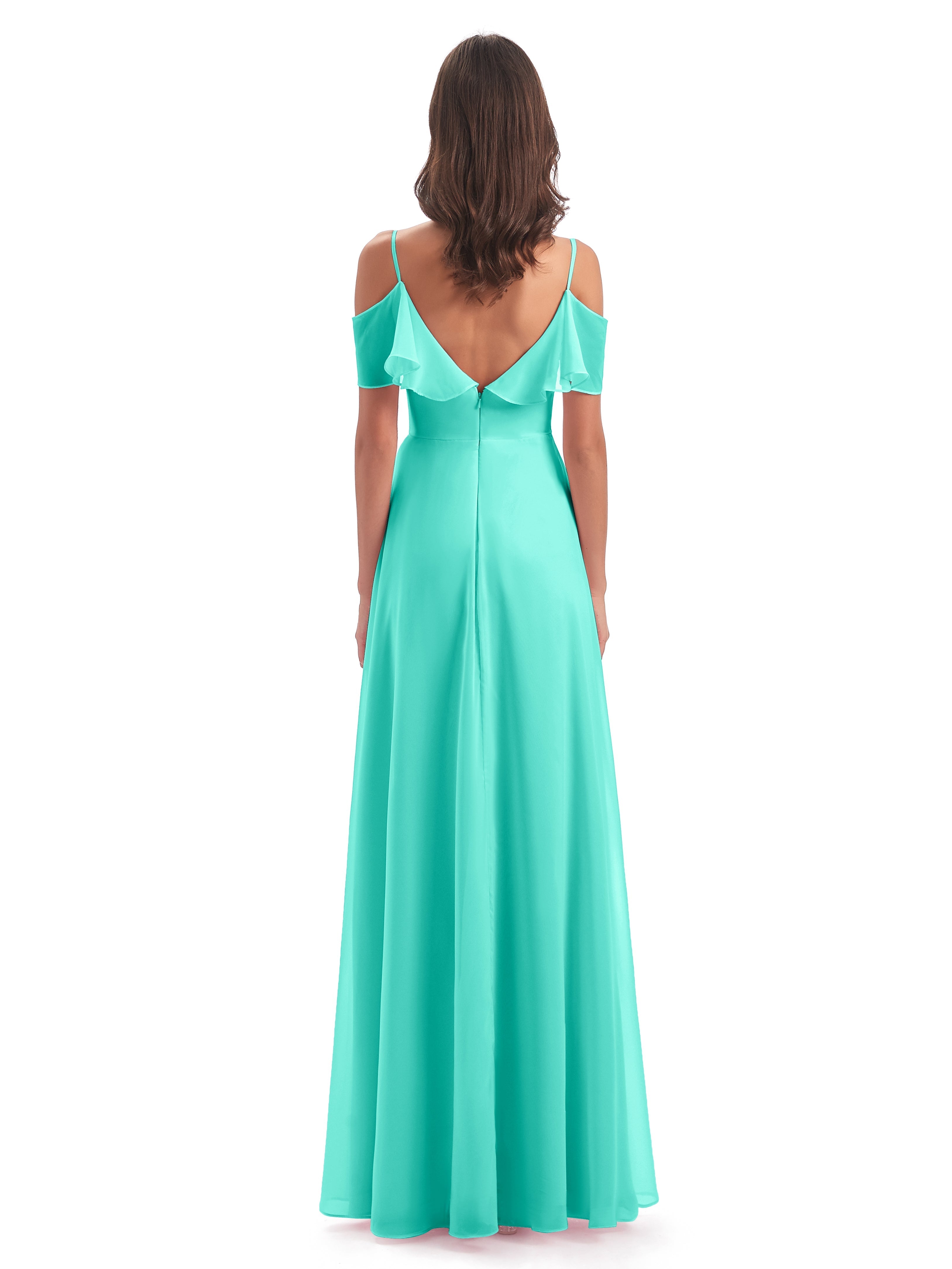 Robes De Demoiselle D'Honneur Spa Trapèze Bretelles Spaghetti Longue Robes Demoiselle D'Honneur