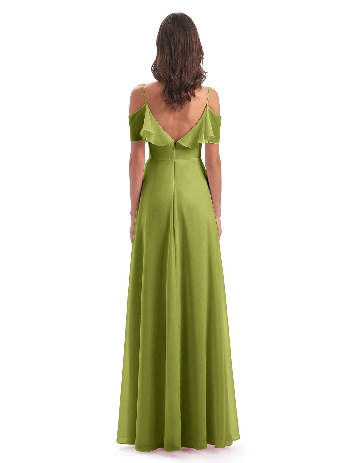 Robes De Demoiselle D'Honneur Trèfle Trapèze Bretelles Spaghetti Longue Robes Demoiselle D'Honneur