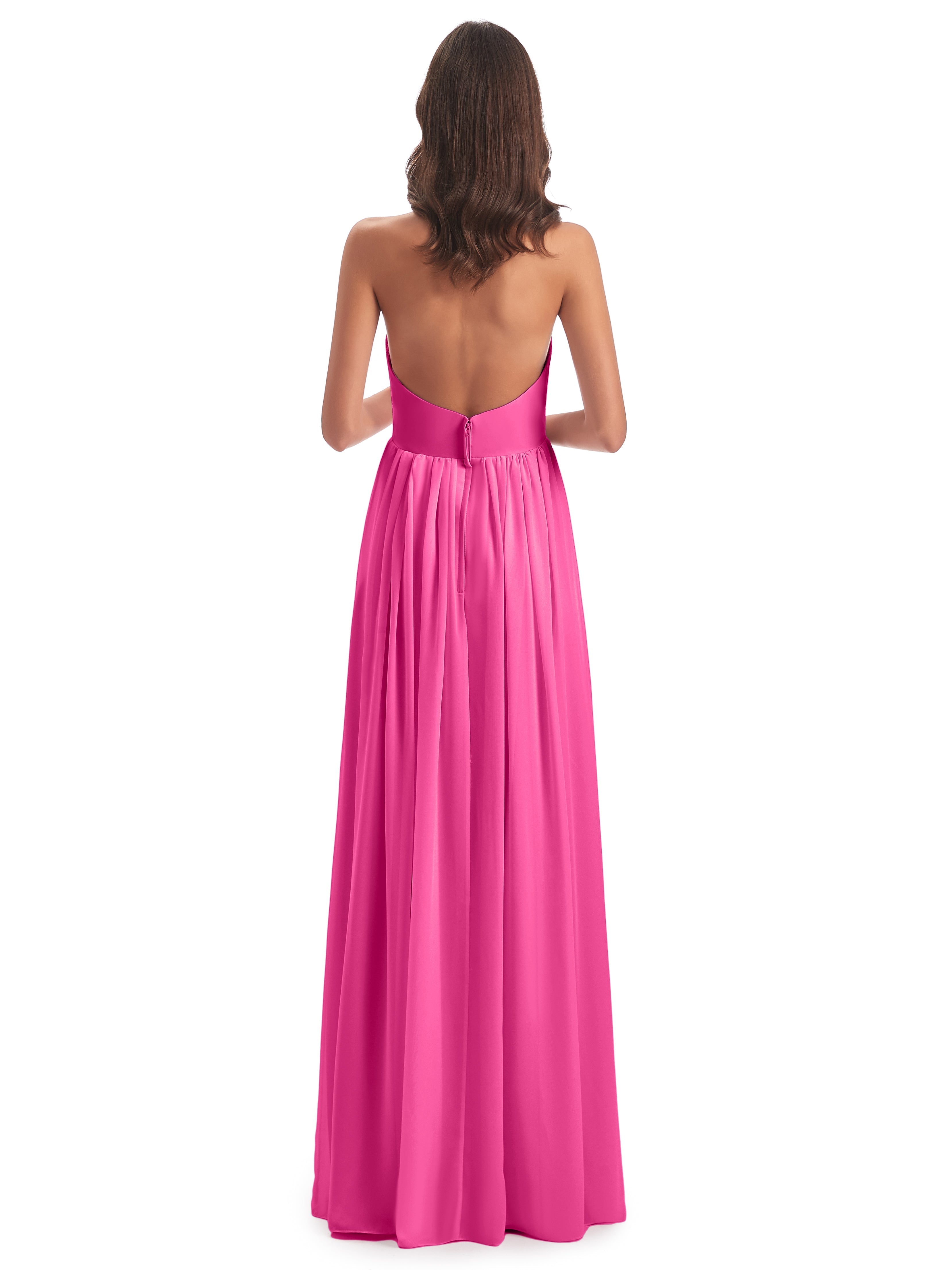 Robe Demoiselle D Honneur En Azalée Camila Licou Dos Nu Plis Robes Demoiselle D'Honneur