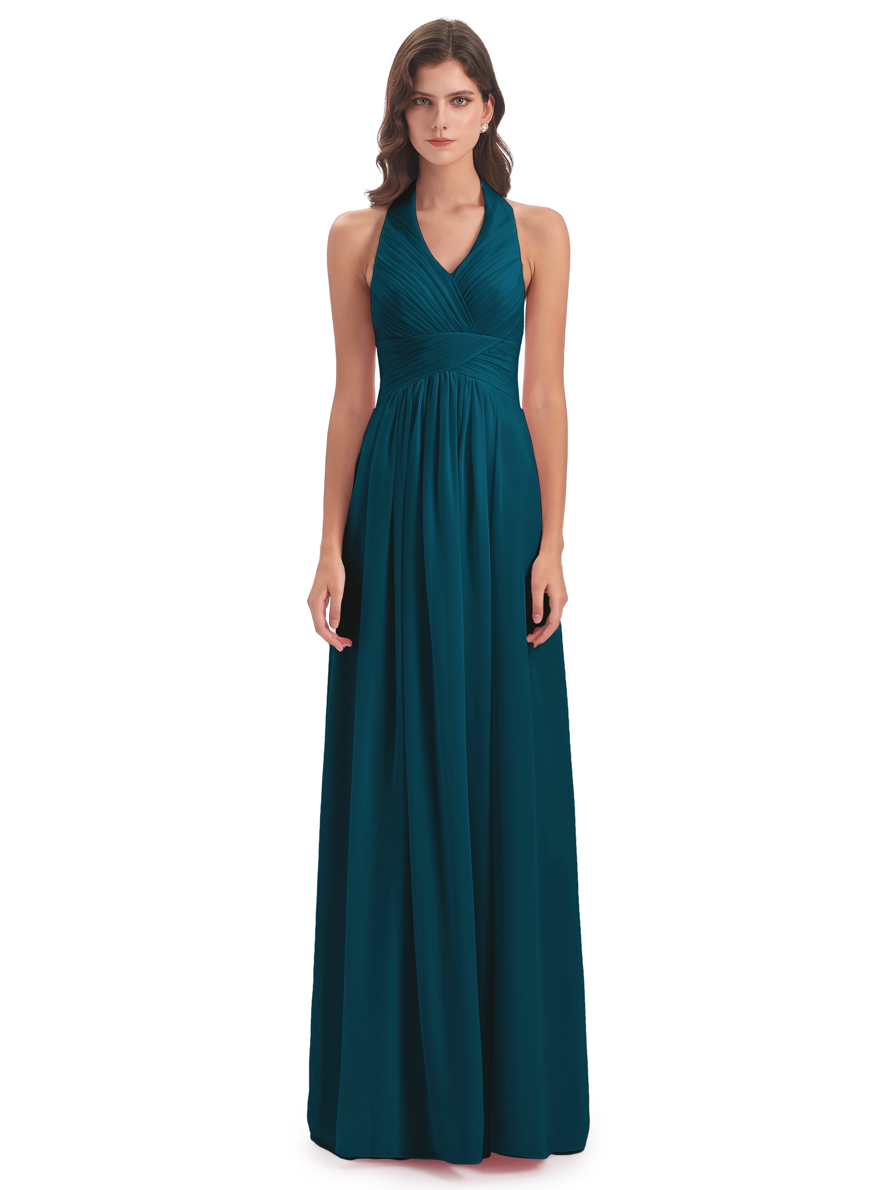 Robes De Demoiselle D'Honneur Bleu Encre Camila Licou Dos Nu Plis Robes Demoiselle D'Honneur
