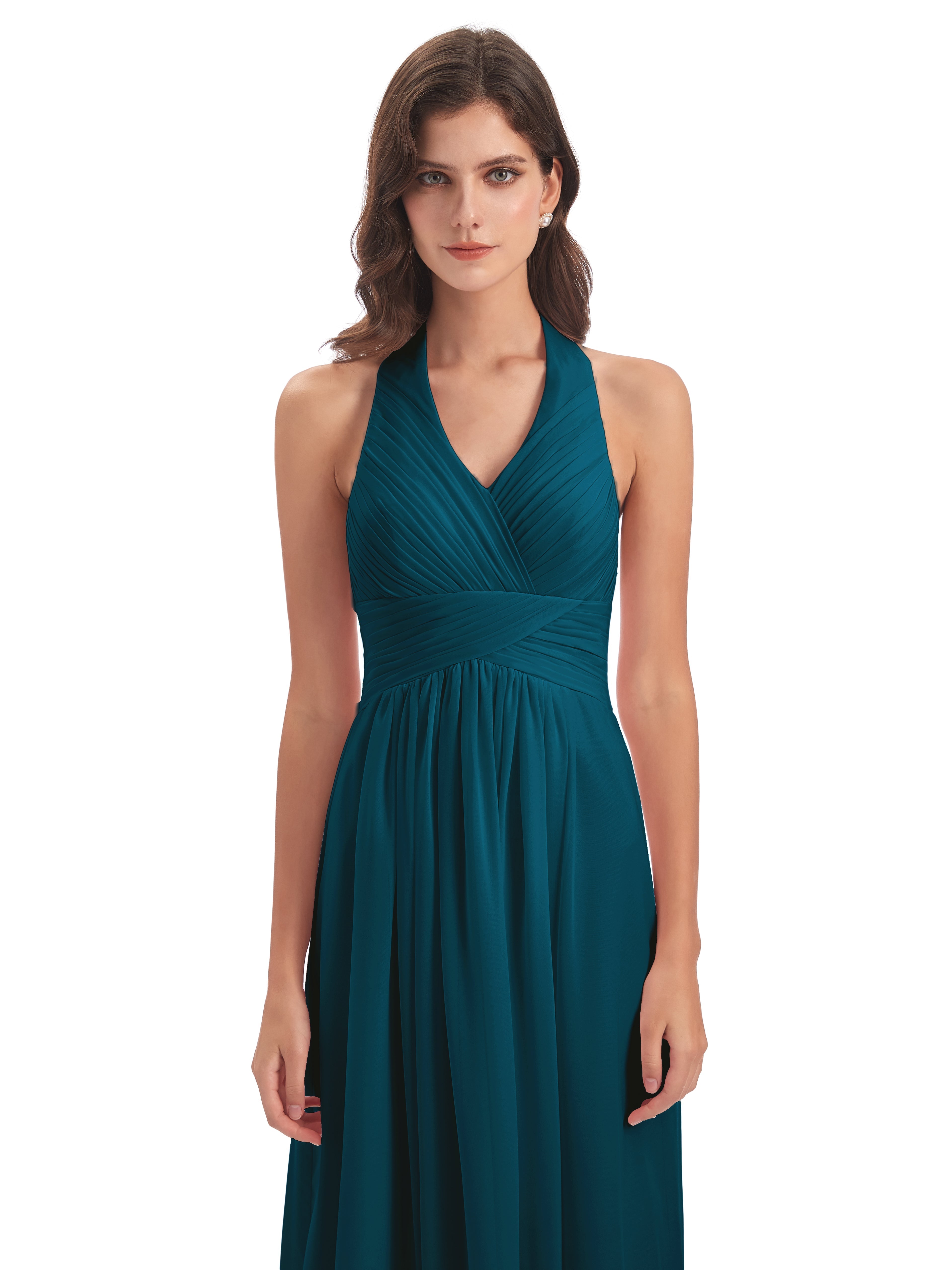 Robes De Demoiselle D'Honneur Bleu Encre Camila Licou Dos Nu Plis Robes Demoiselle D'Honneur