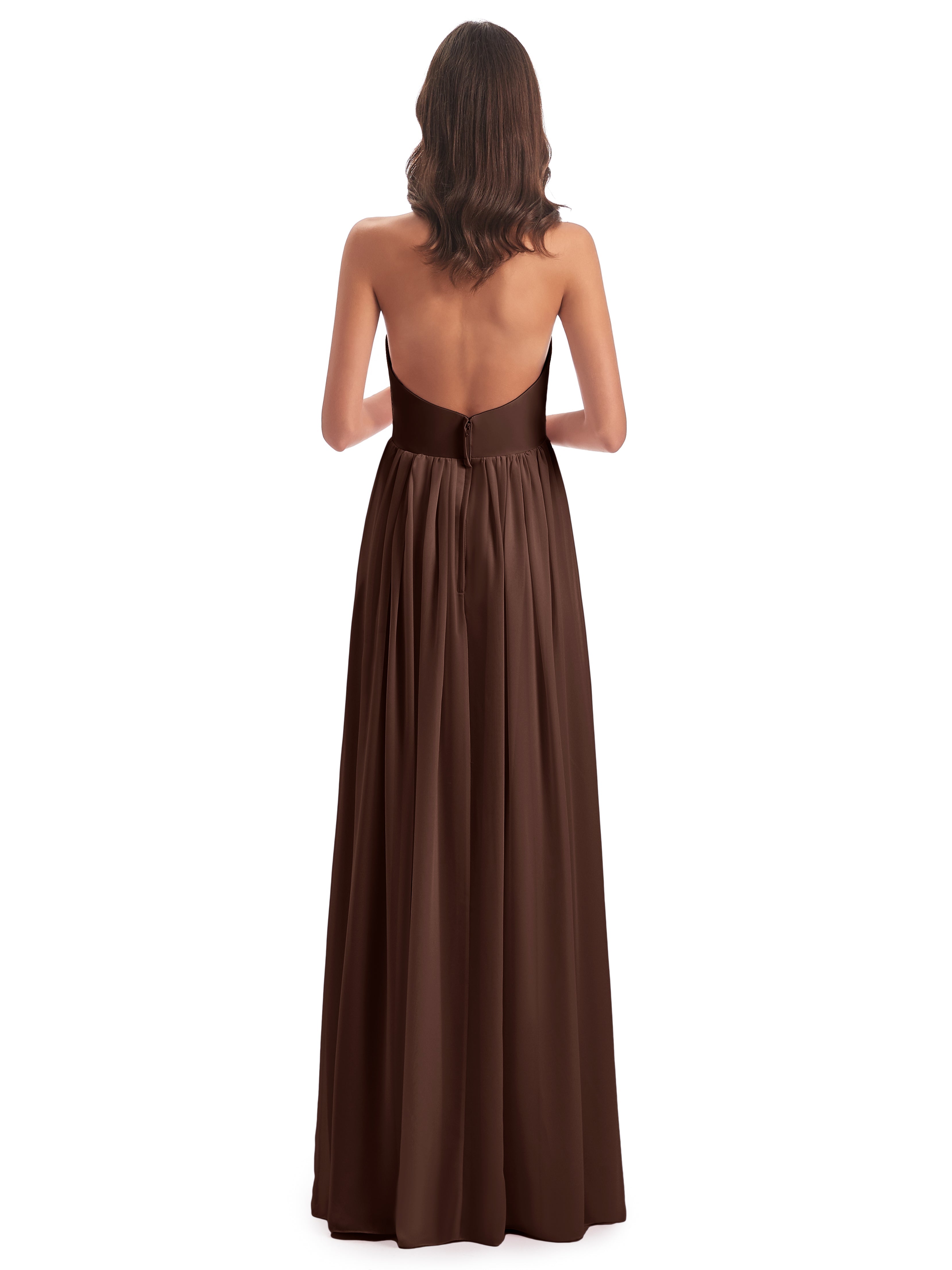 Robe De Demoiselle D Honneur Chocolat Camila Licou Dos Nu Plis Robes Demoiselle D'Honneur