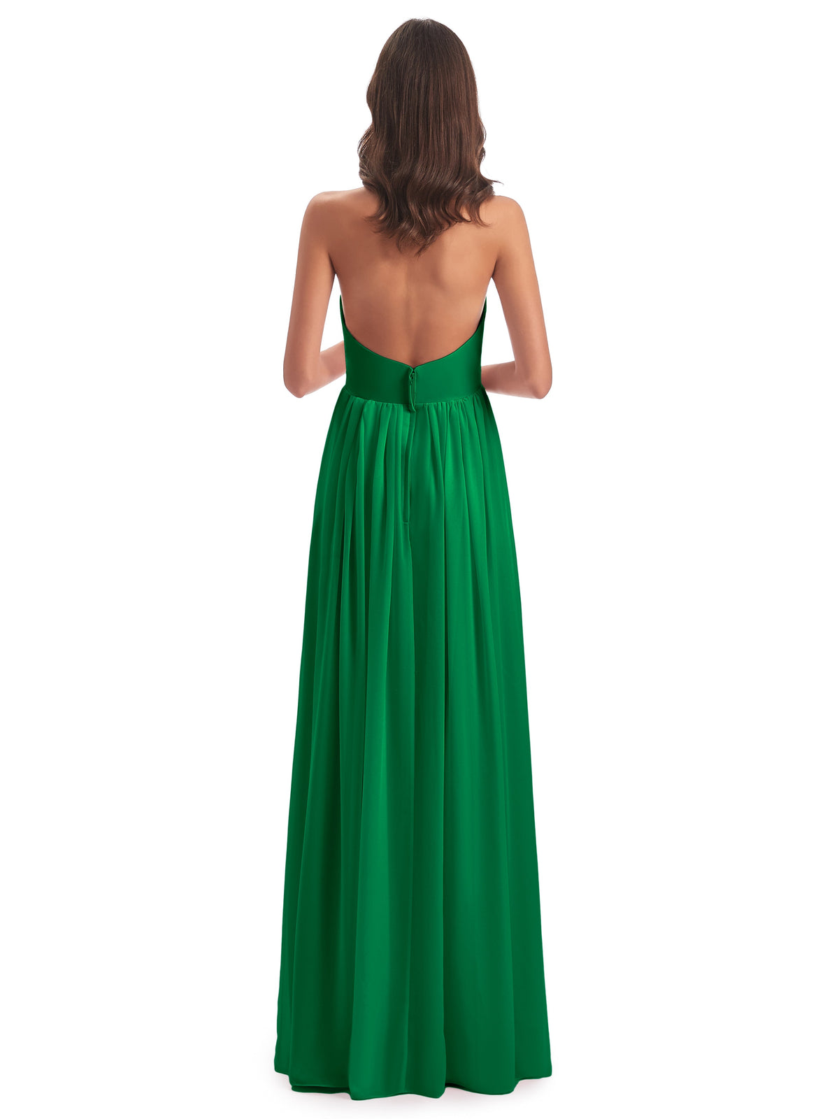 Wedding Party Robe Vert Emeraude Demoiselle D Honneur Camila Licou Dos Nu Plis Robes Demoiselle D'Honneur