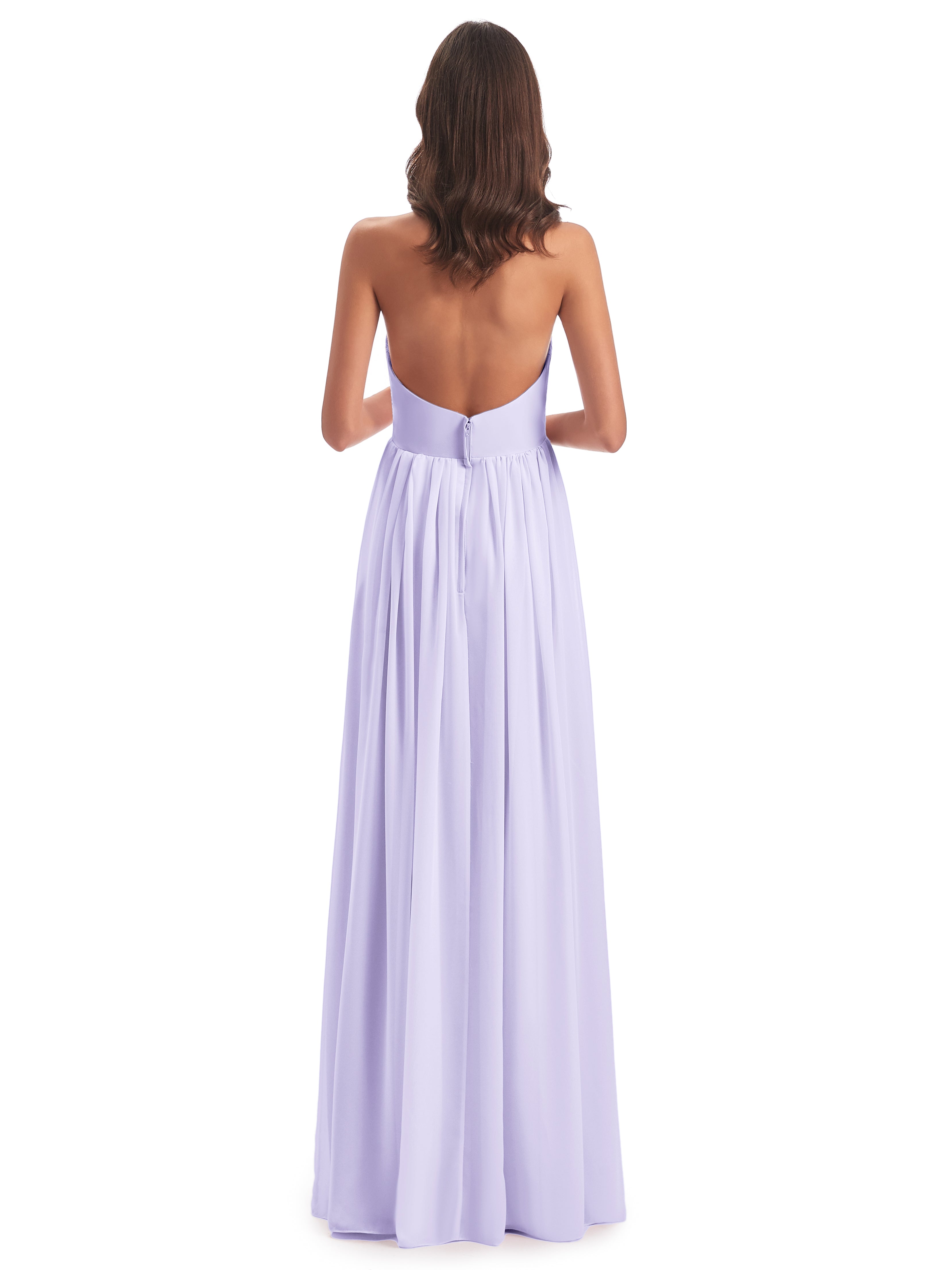 Robe Demoiselle D Honneur Lilas Camila Licou Dos Nu Plis Robes Demoiselle D'Honneur