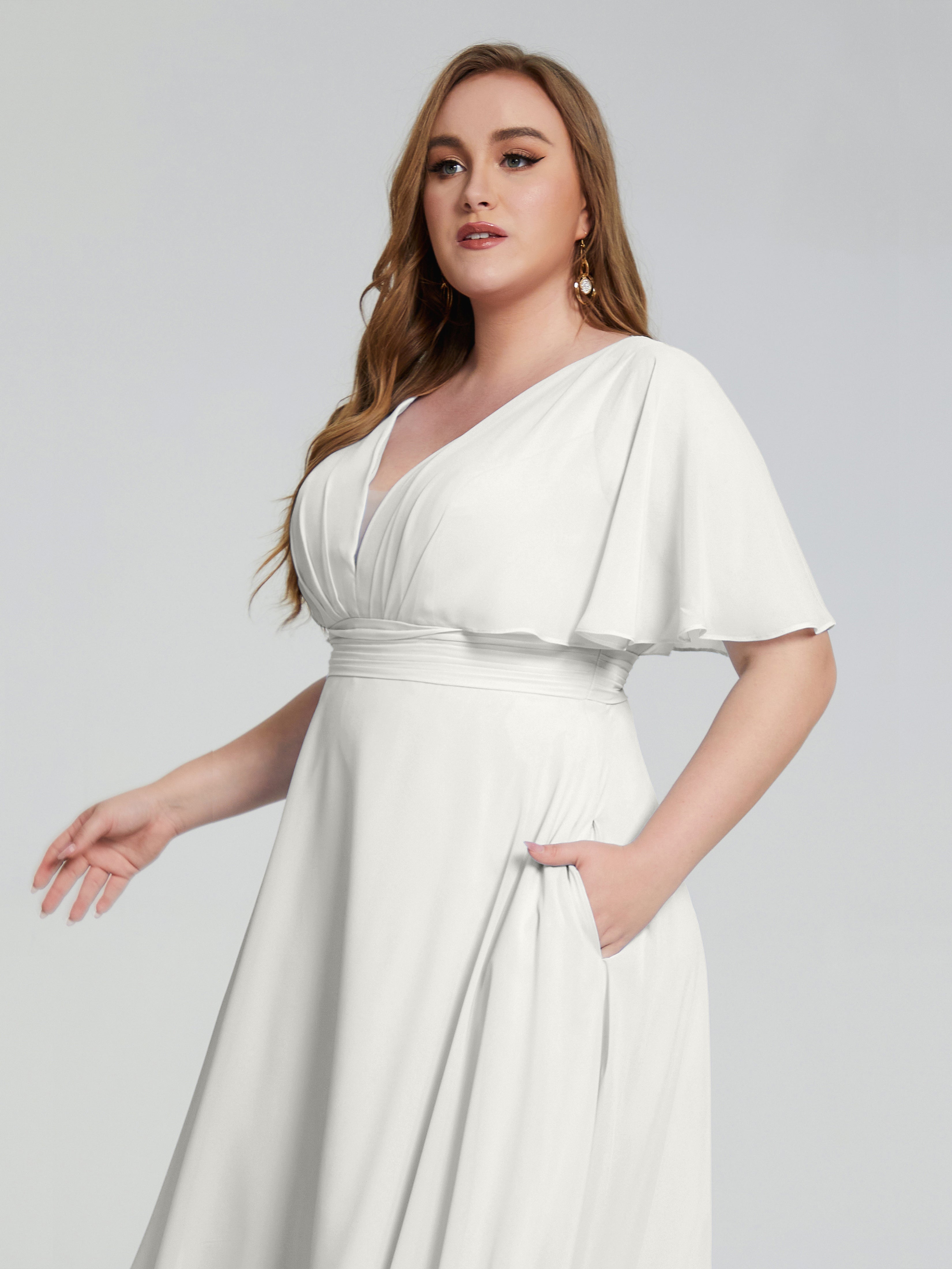 Robe Ivoire Demoiselle D Honneur Dos Nu Mousseline Robes Demoiselle D'Honneur Grande Taille