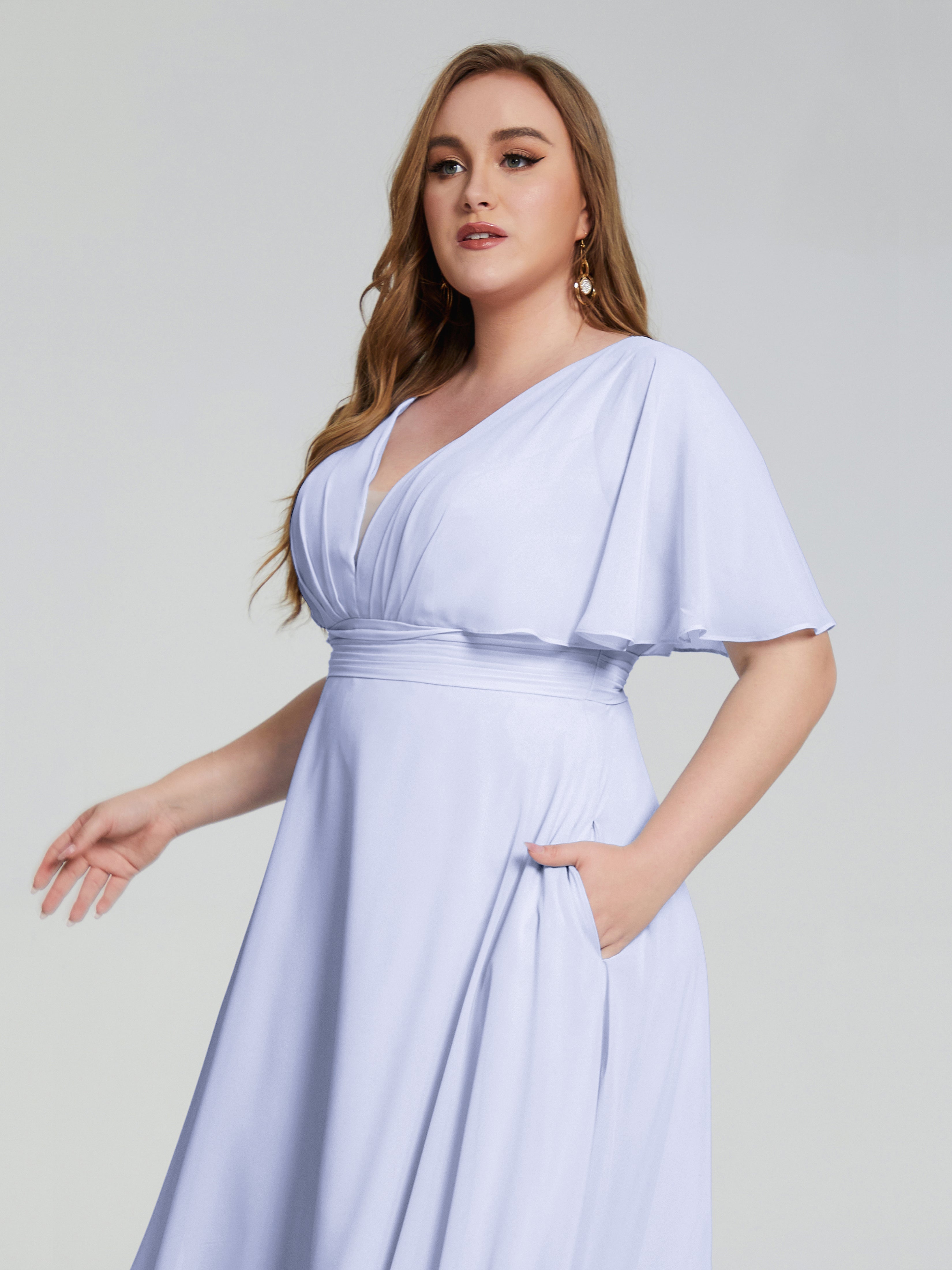 Robe Demoiselle D Honneur Lavande Dos Nu Mousseline Robes Demoiselle D'Honneur Grande Taille