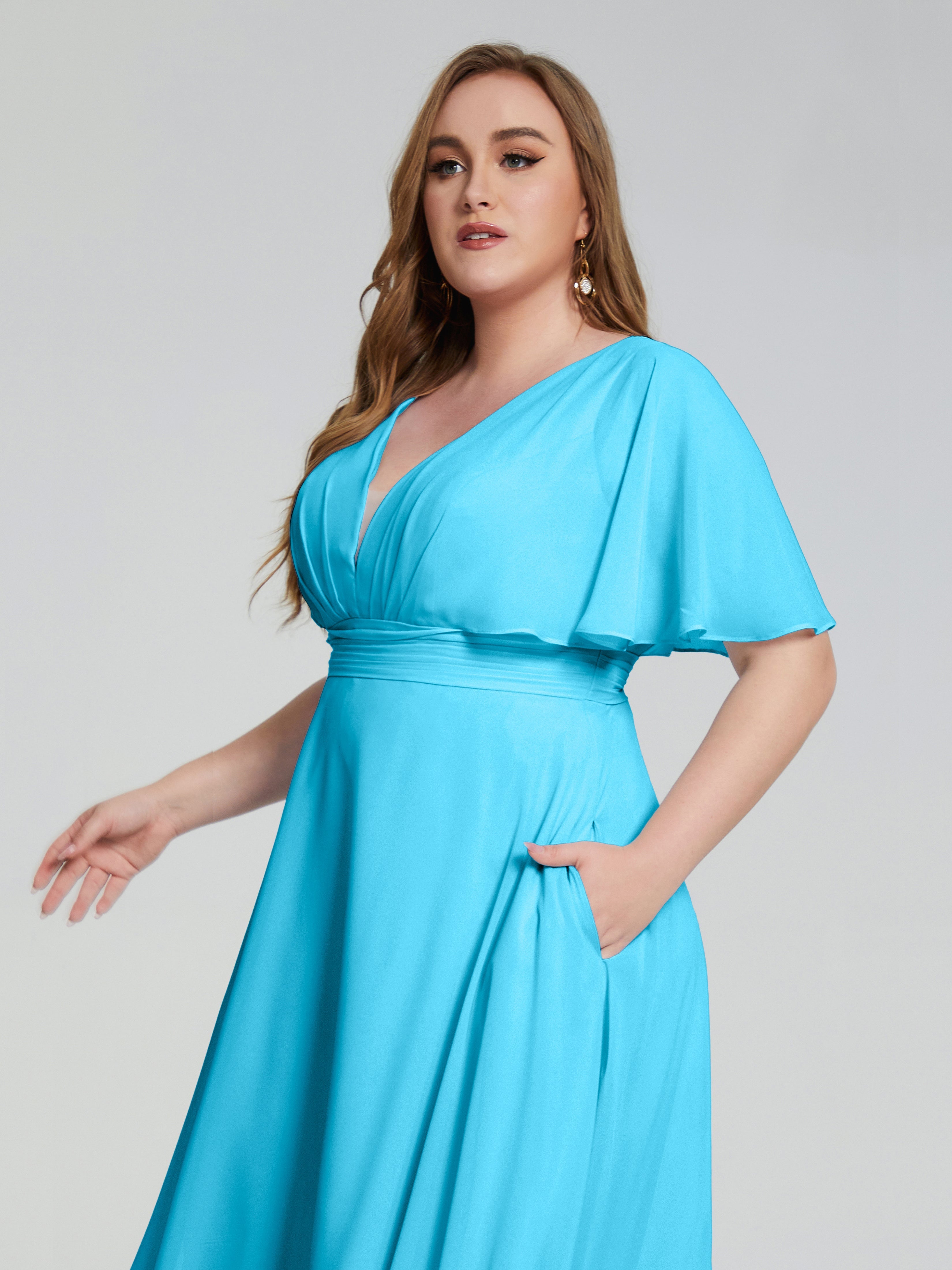 Robe De Demoiselle D'Honneur En Piscine Dos Nu Mousseline Robes Demoiselle D'Honneur Grande Taille