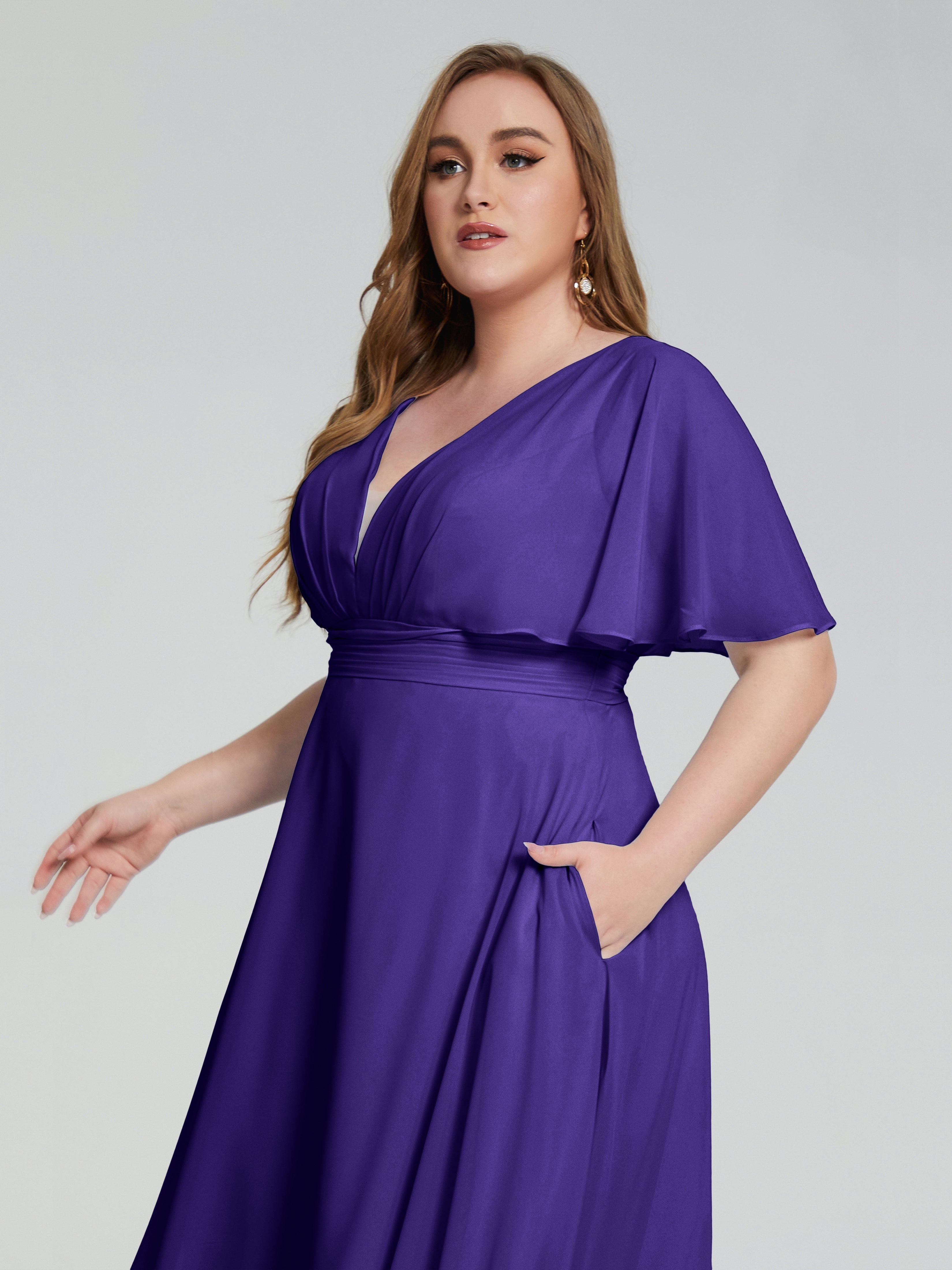 Robes De Demoiselle D'Honneur En Régence Dos Nu Mousseline Robes Demoiselle D'Honneur Grande Taille