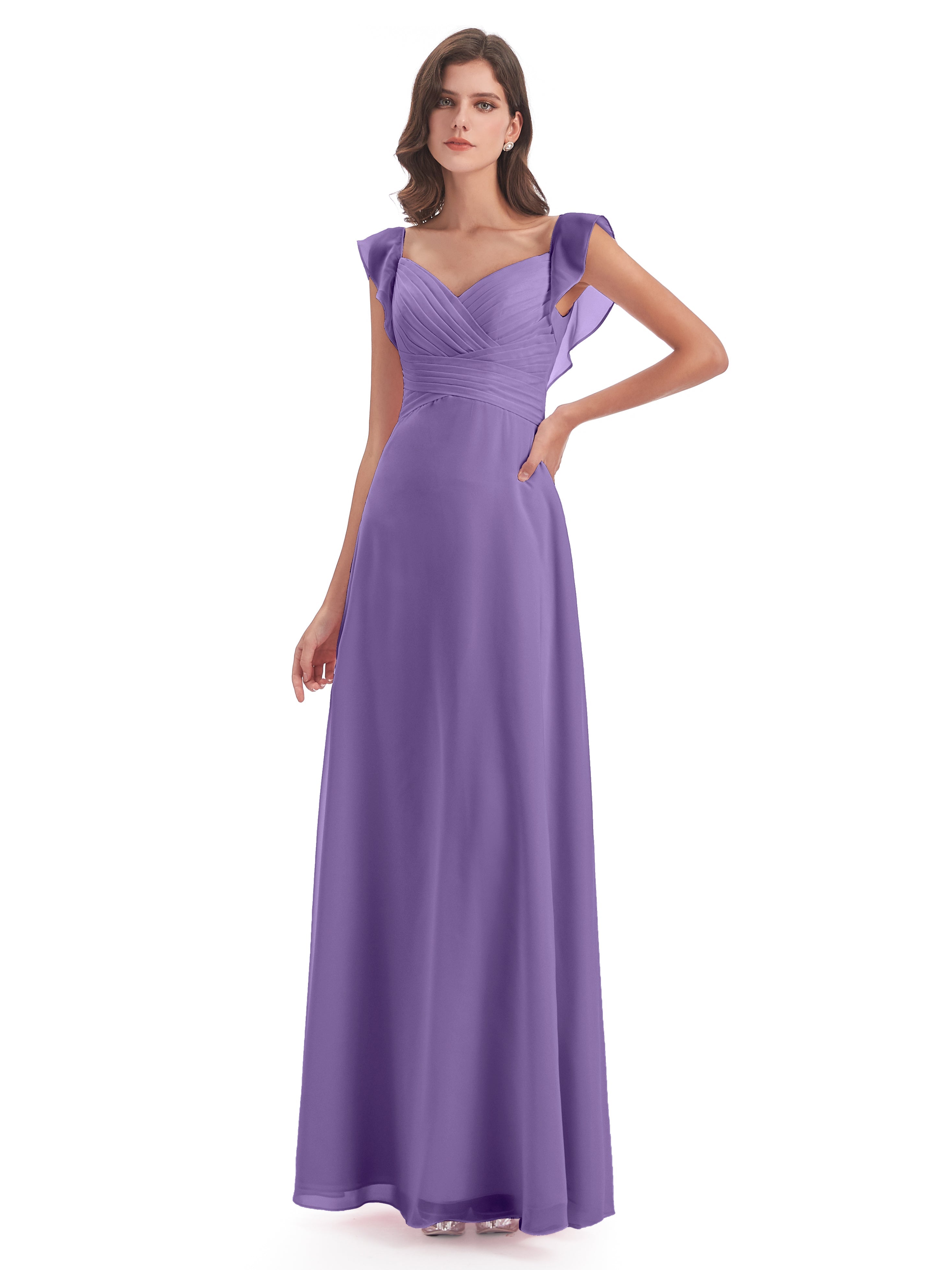 Robes De Demoiselle D'Honneur Tahiti Fourreau/Colonne Col V Longue Robes Demoiselle D'Honneur