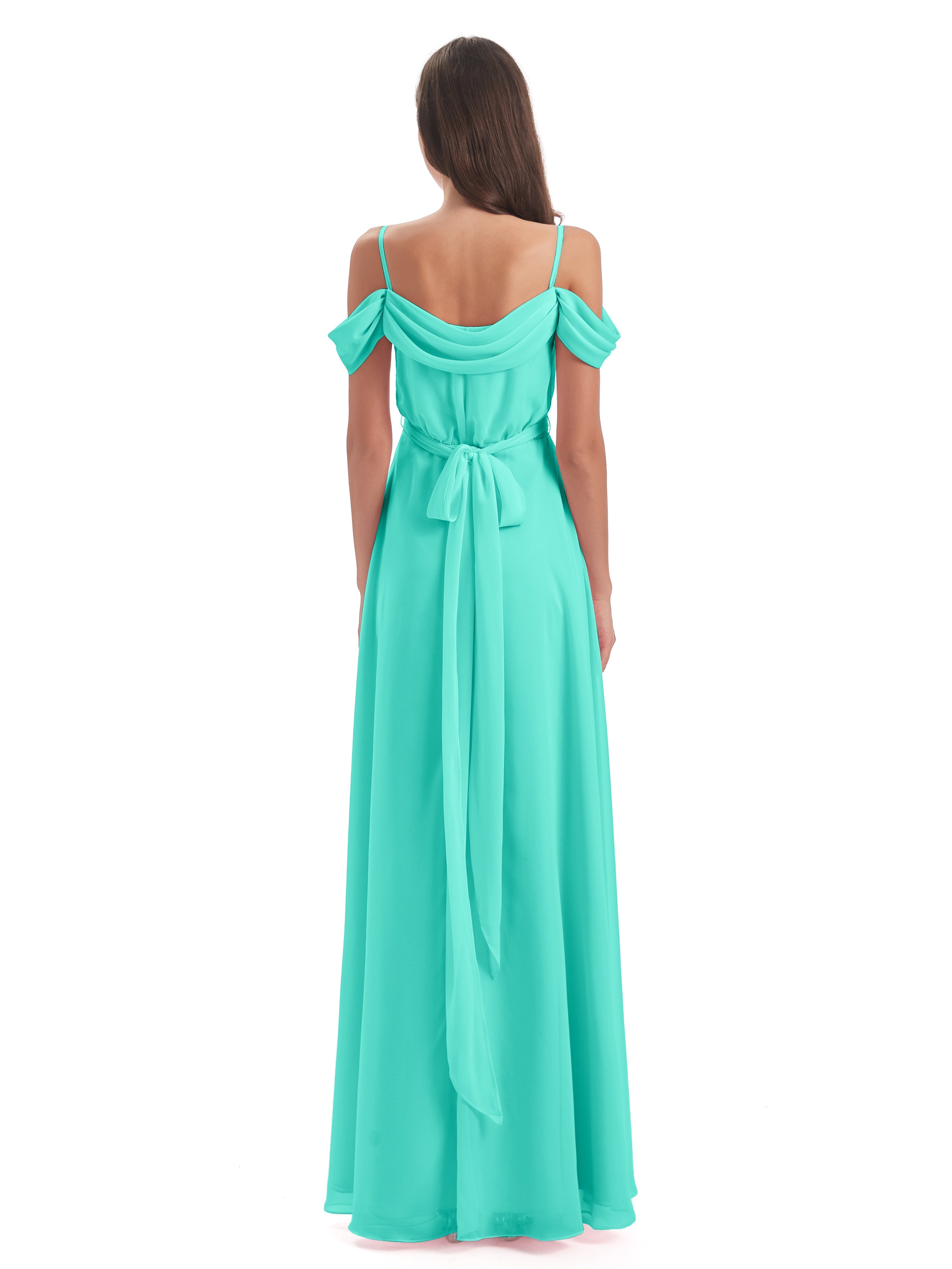 Robes De Demoiselle D'Honneur Spa Bretelles Spaghetti Fendue Plis Robes Demoiselle D'Honneur