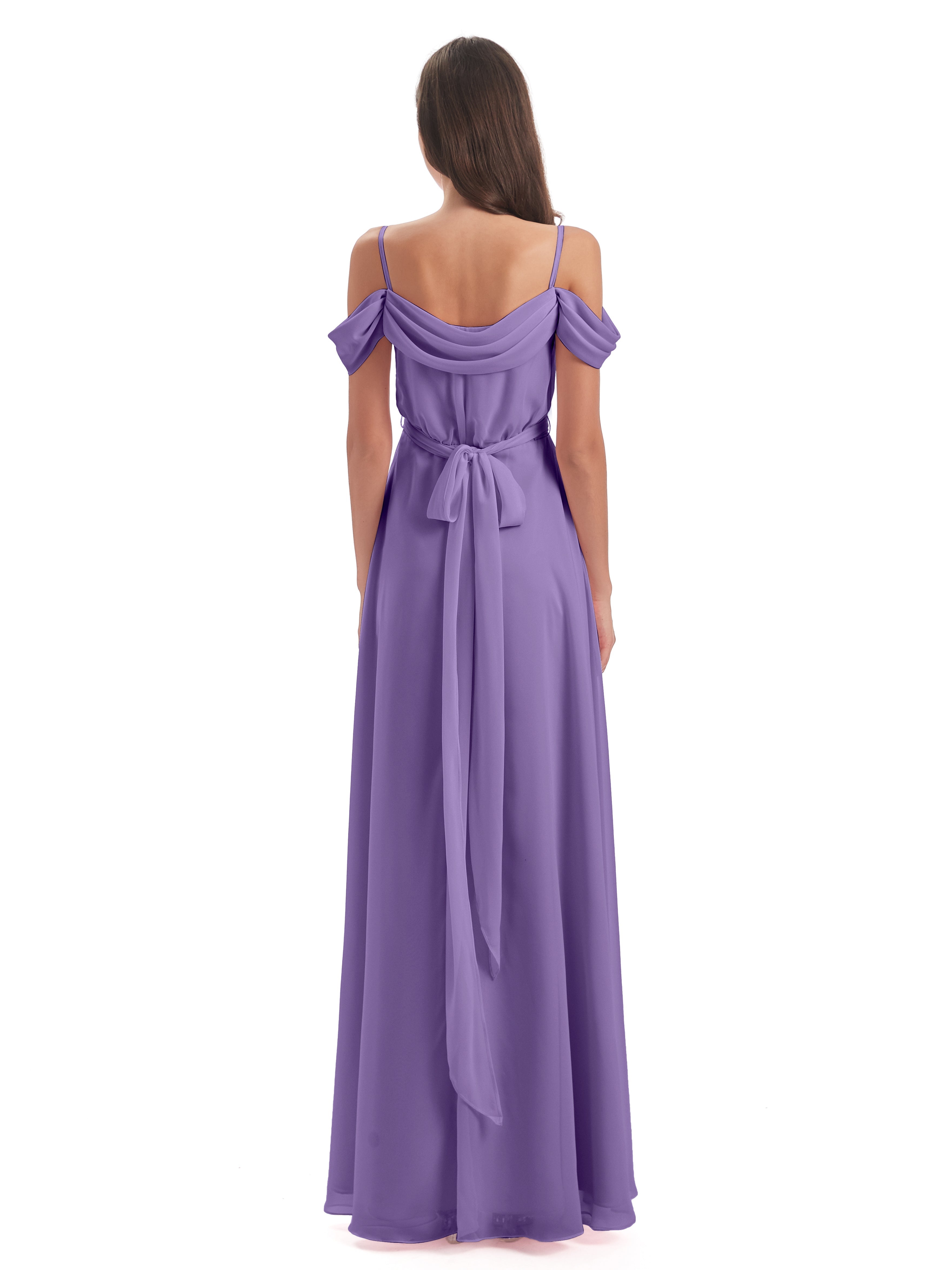 Robes De Demoiselle D'Honneur Tahiti Bretelles Spaghetti Fendue Plis Robes Demoiselle D'Honneur