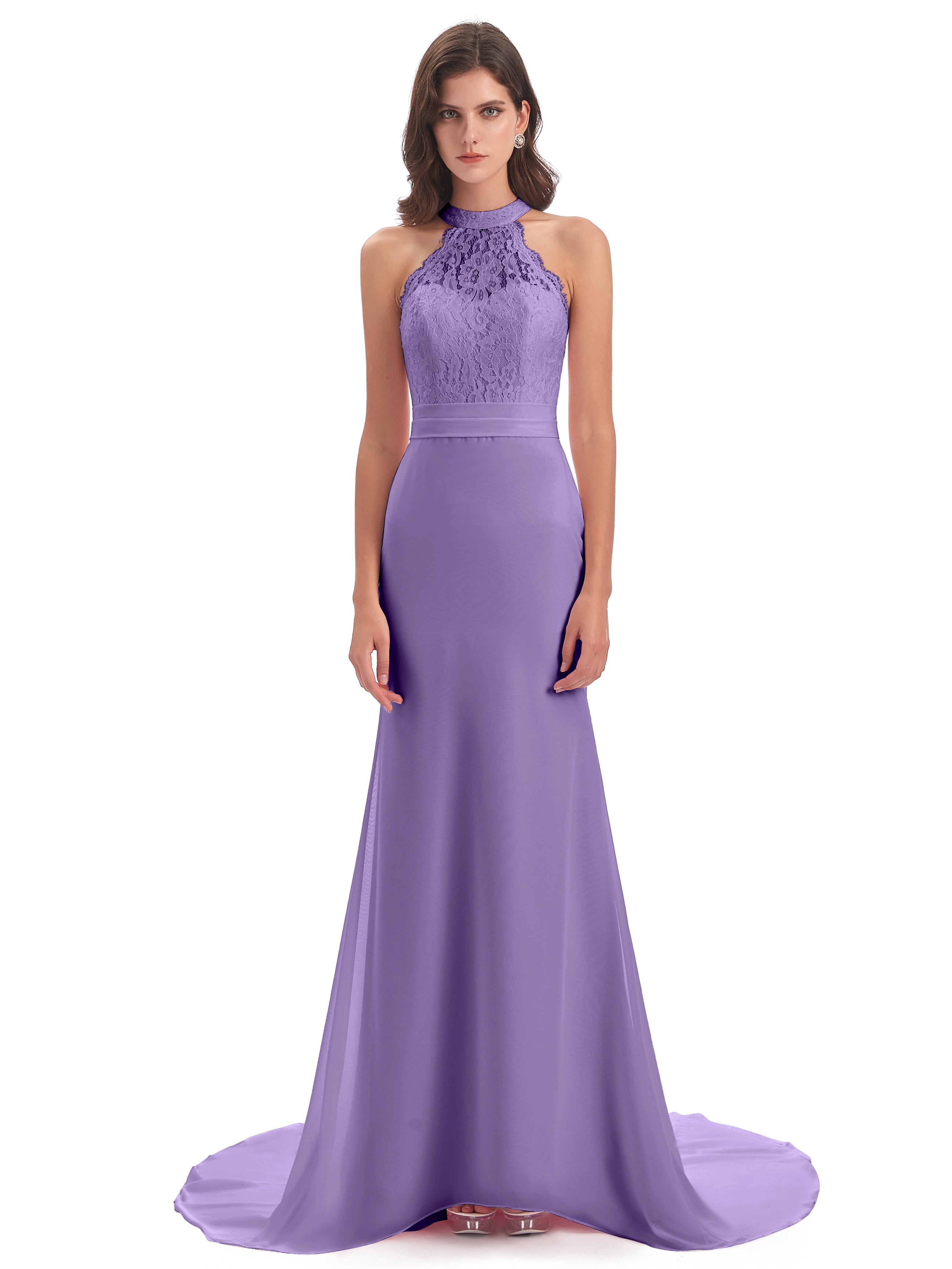 Robes De Demoiselle D'Honneur Tahiti Dentelle/Mousseline Longue Robes Demoiselle D'Honneur