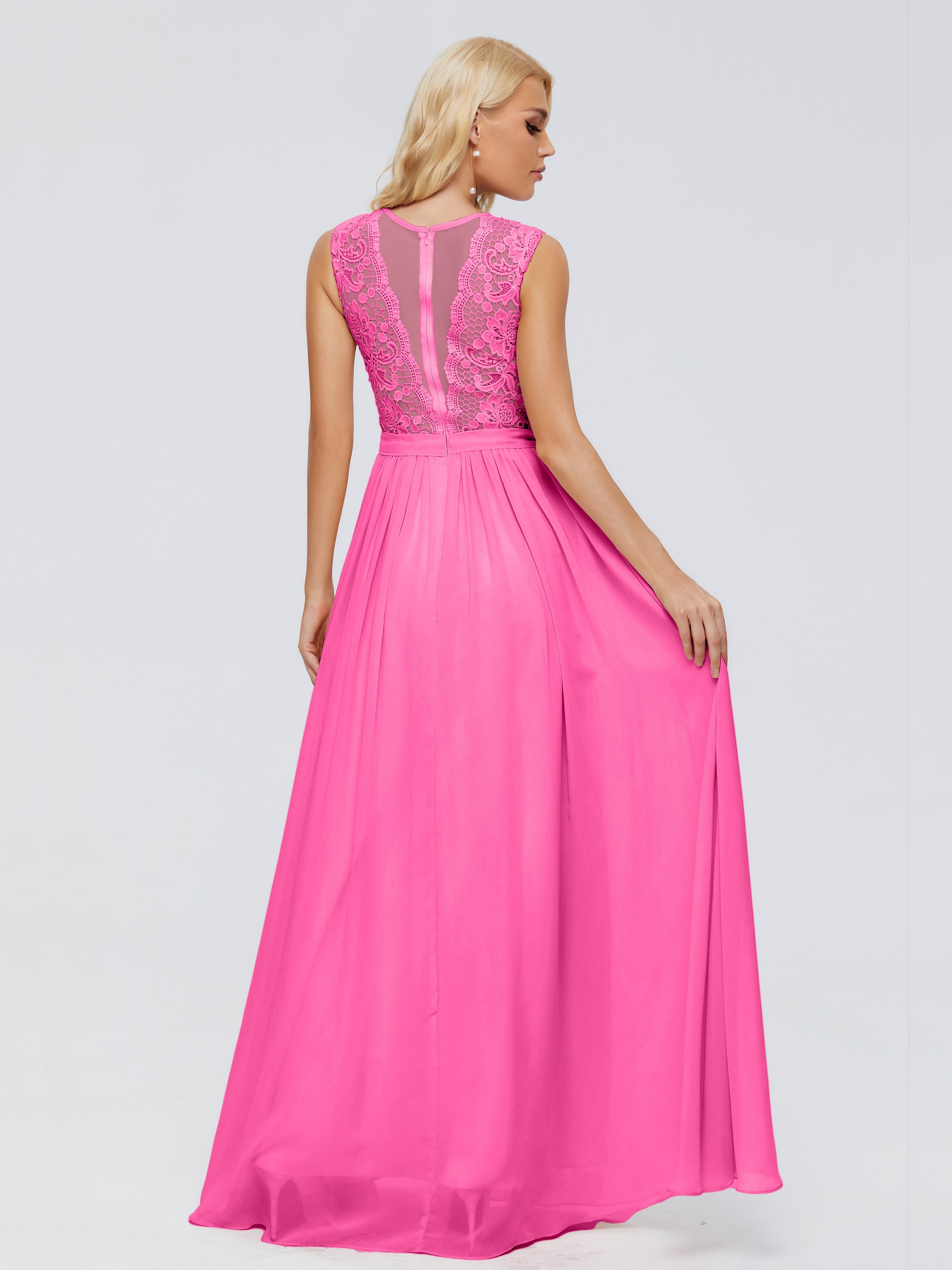 Robe Demoiselle D Honneur Azalée Trapèze Bateau Mousseline Robes Demoiselle D'Honneur