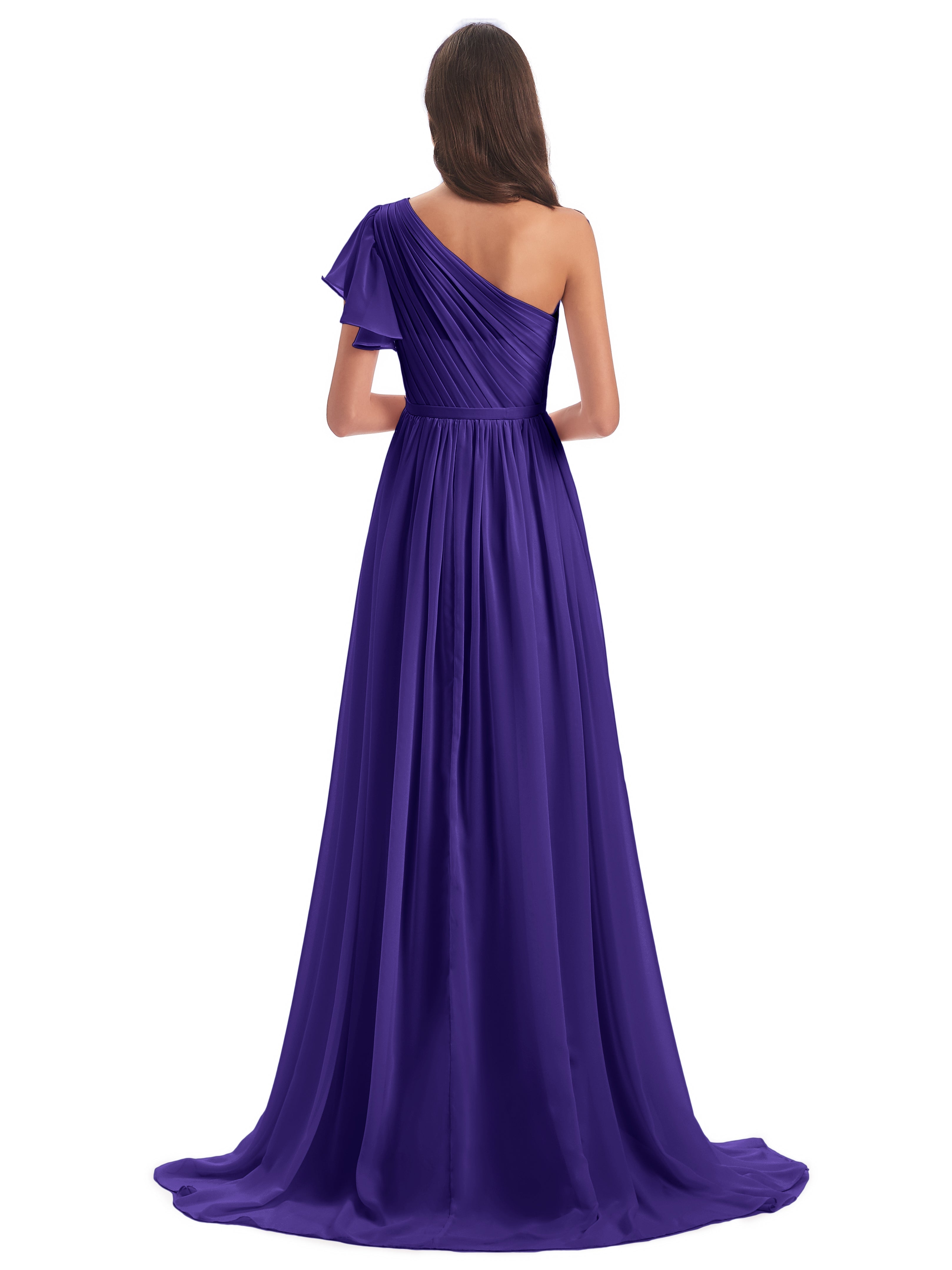 Robes De Demoiselle D'Honneur En Régence Balayage/Pinceau Traîne Seule-Épaule Robes Demoiselle D'Honneur