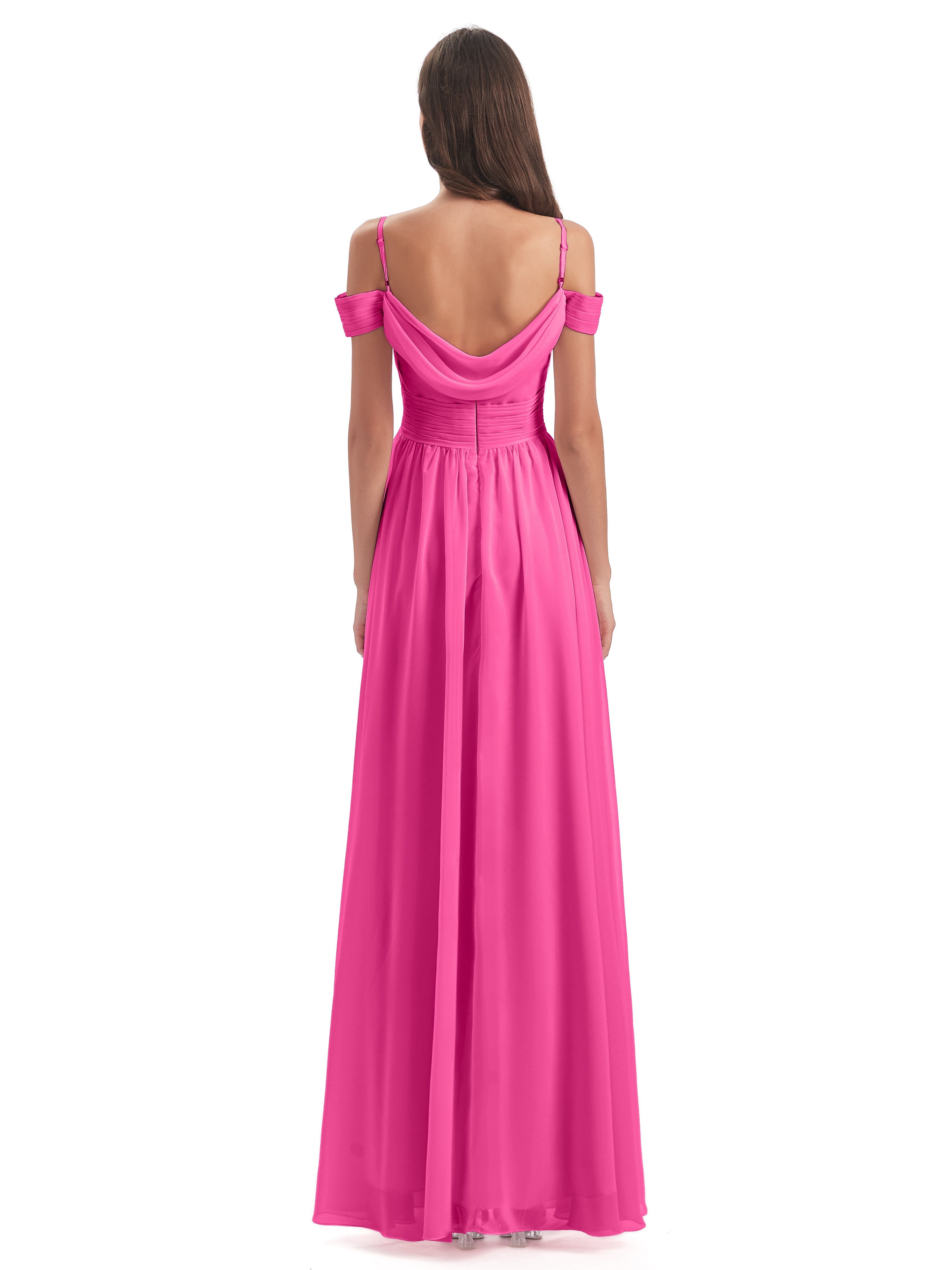 Robe Demoiselle D Honneur Azalée Bretelles Spaghetti Trapèze Mousseline Robes Demoiselle D'Honneur