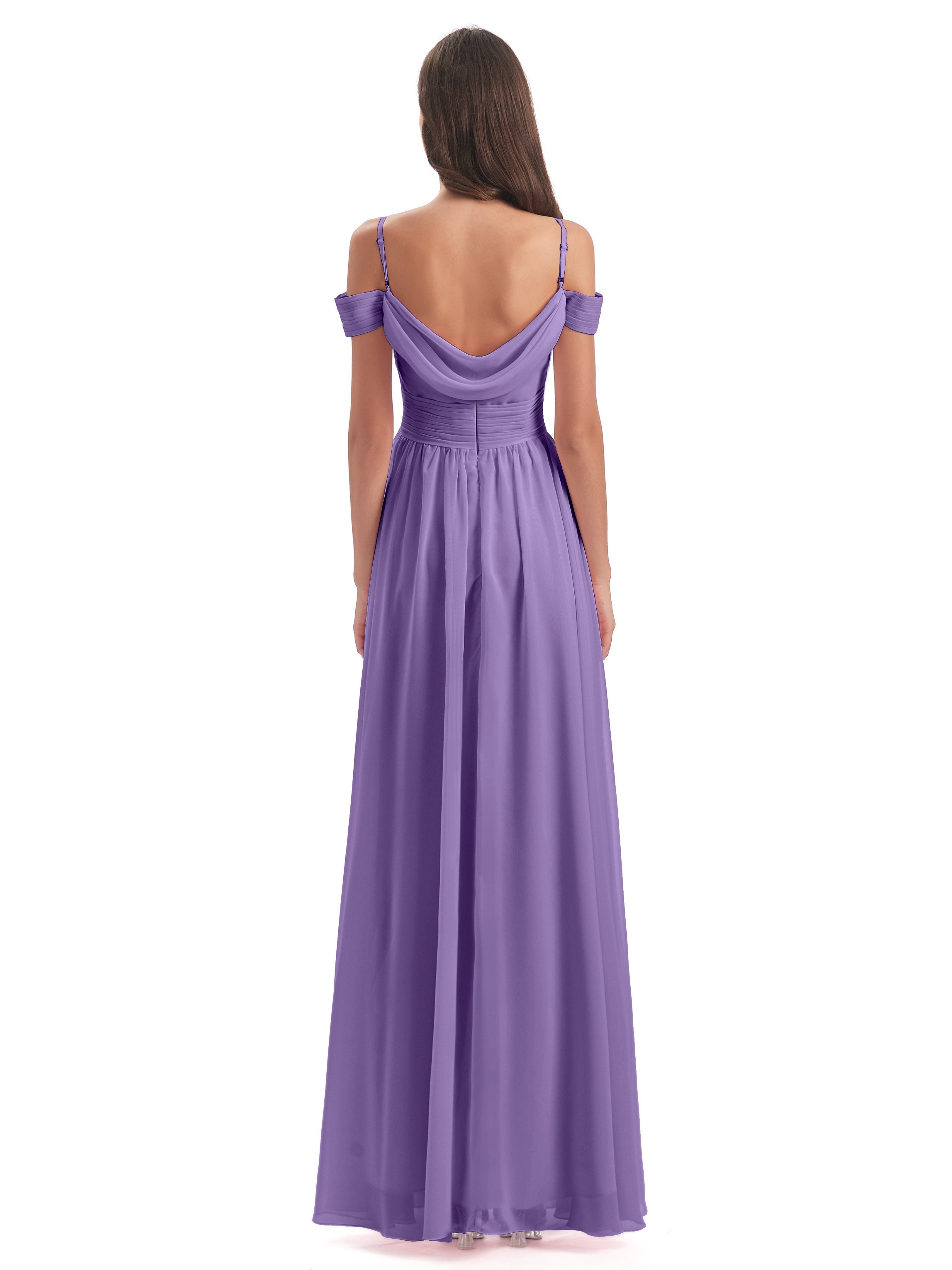 Robes De Demoiselle D'Honneur Tahiti Bretelles Spaghetti Trapèze Mousseline Robes Demoiselle D'Honneur