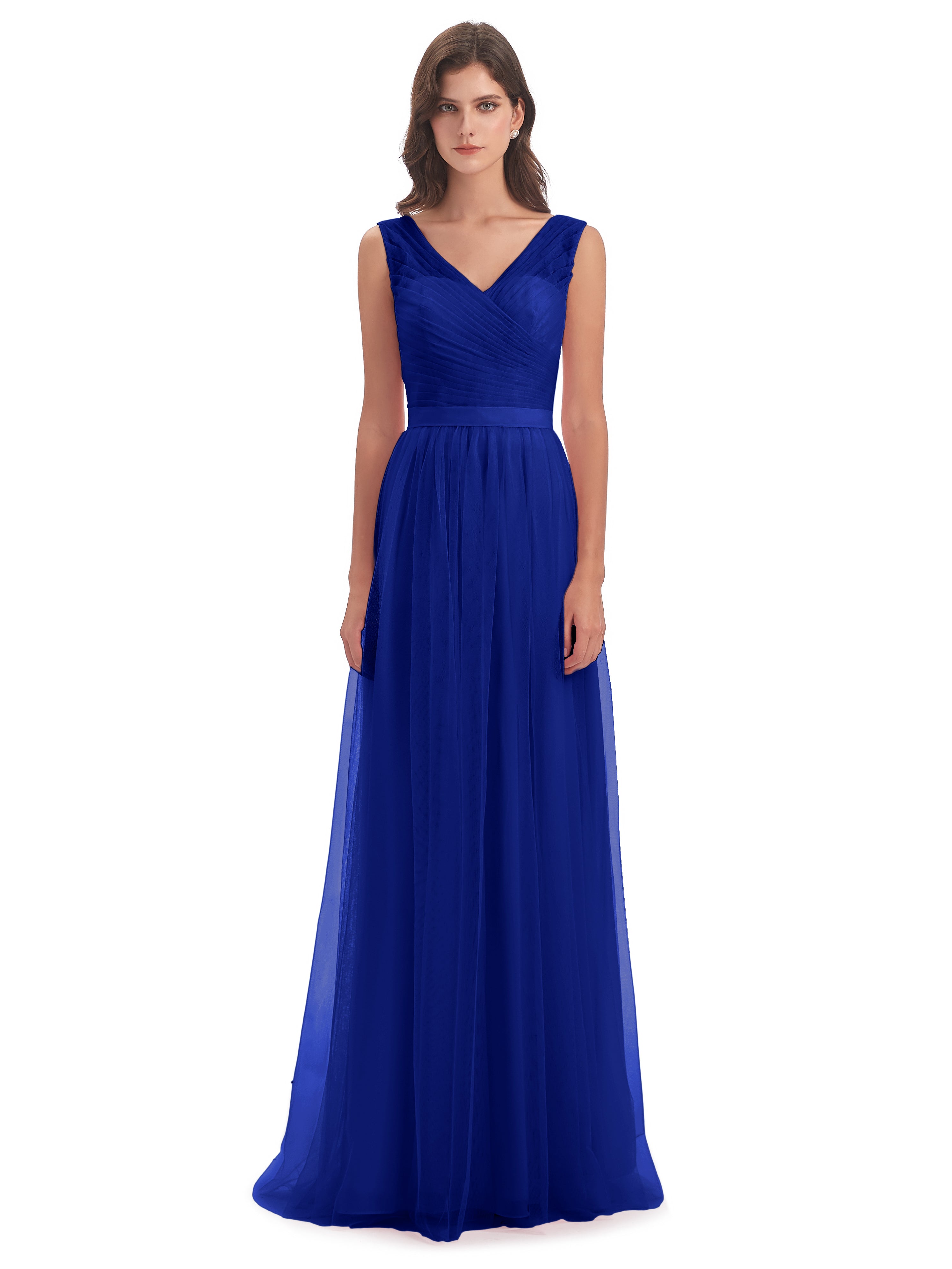 Mariage Robe Demoiselle D Honneur Bleu Roi Mila Dos En V Tulle Robes Demoiselle D'Honneur