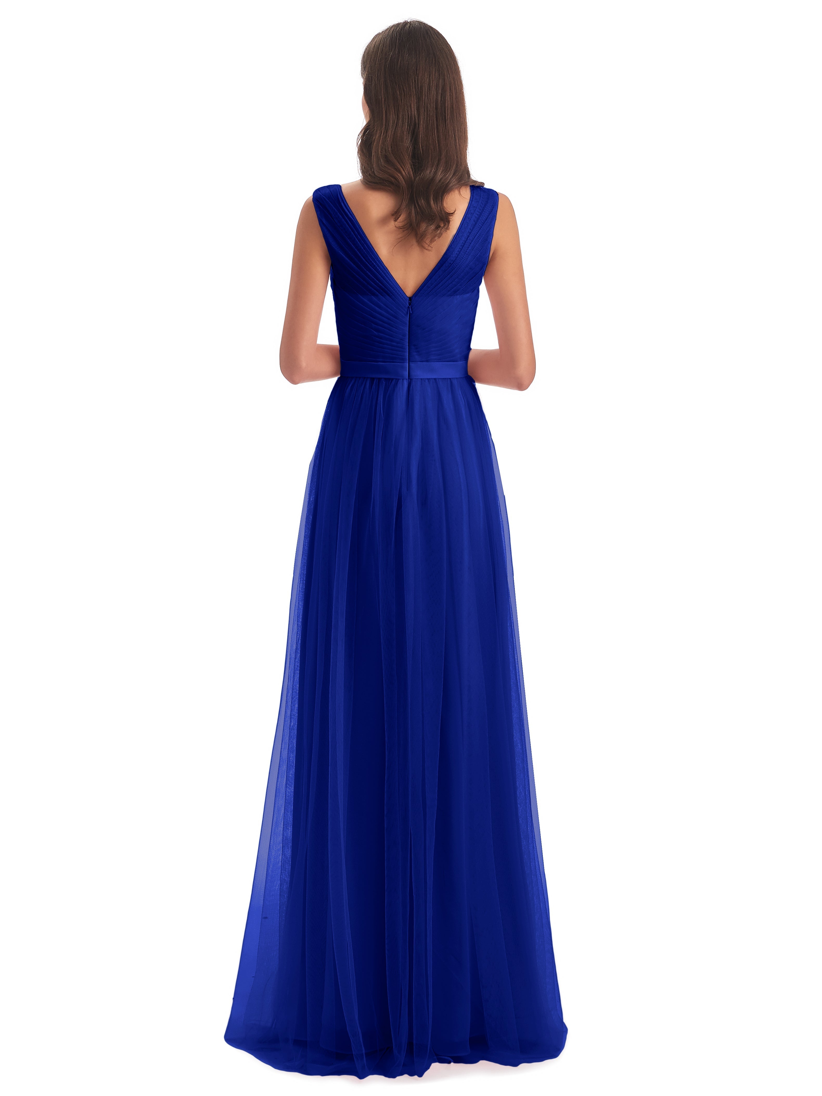Mariage Robe Demoiselle D Honneur Bleu Roi Mila Dos En V Tulle Robes Demoiselle D'Honneur