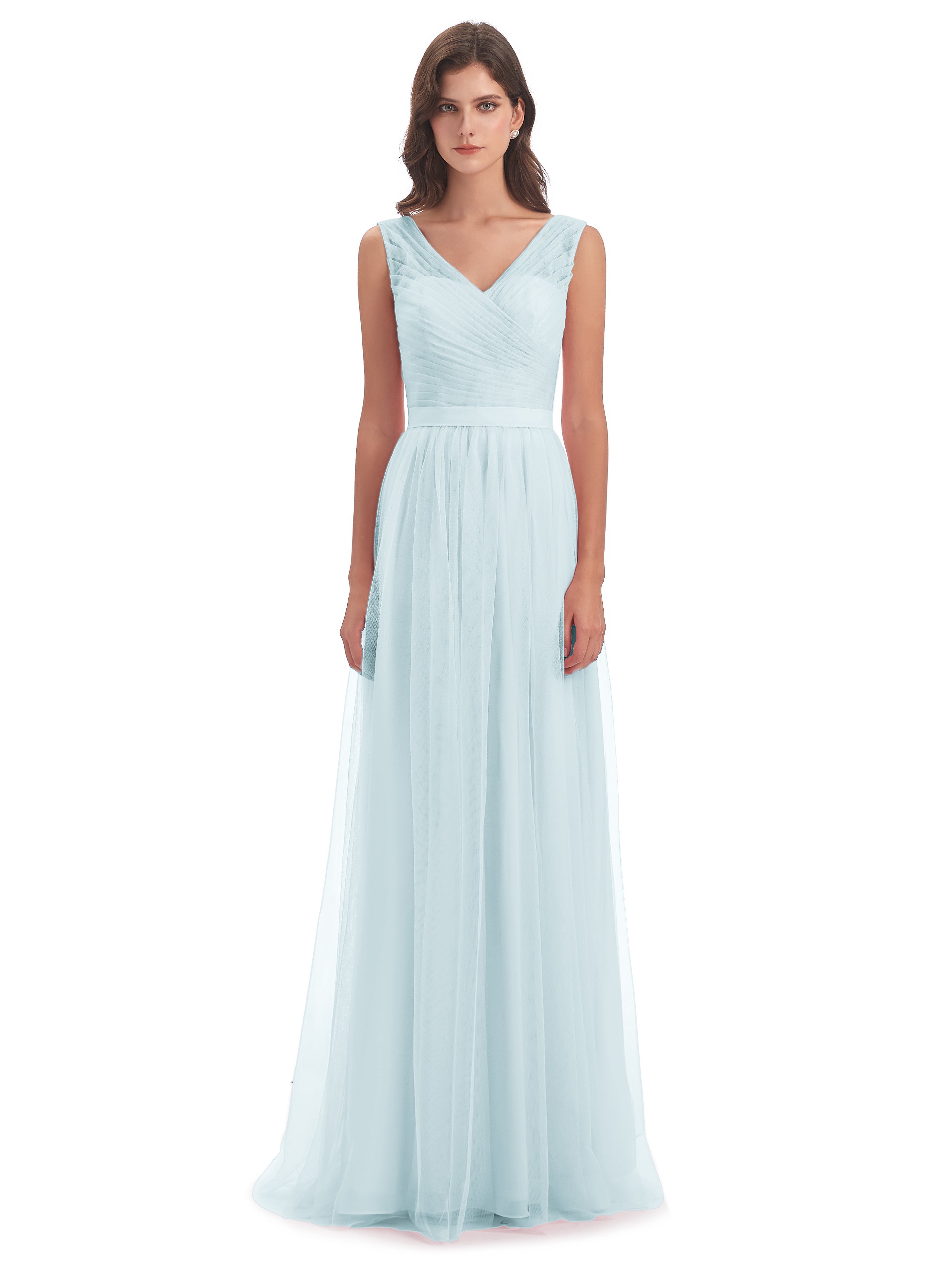 Robe De Demoiselle D'Honneur Brume Mila Dos En V Tulle Robes Demoiselle D'Honneur