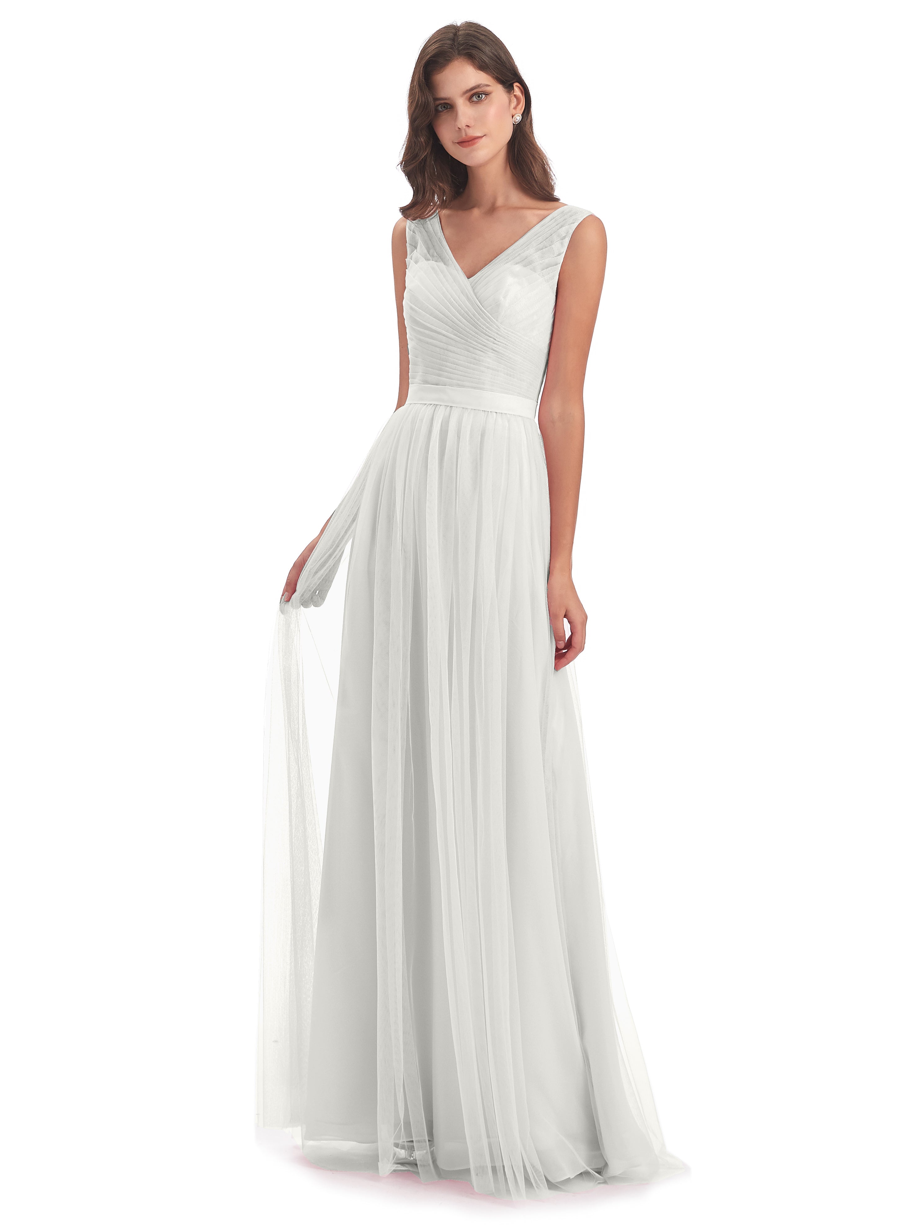 Robe Ivoire Demoiselle D Honneur Mila Dos En V Tulle Robes Demoiselle D'Honneur