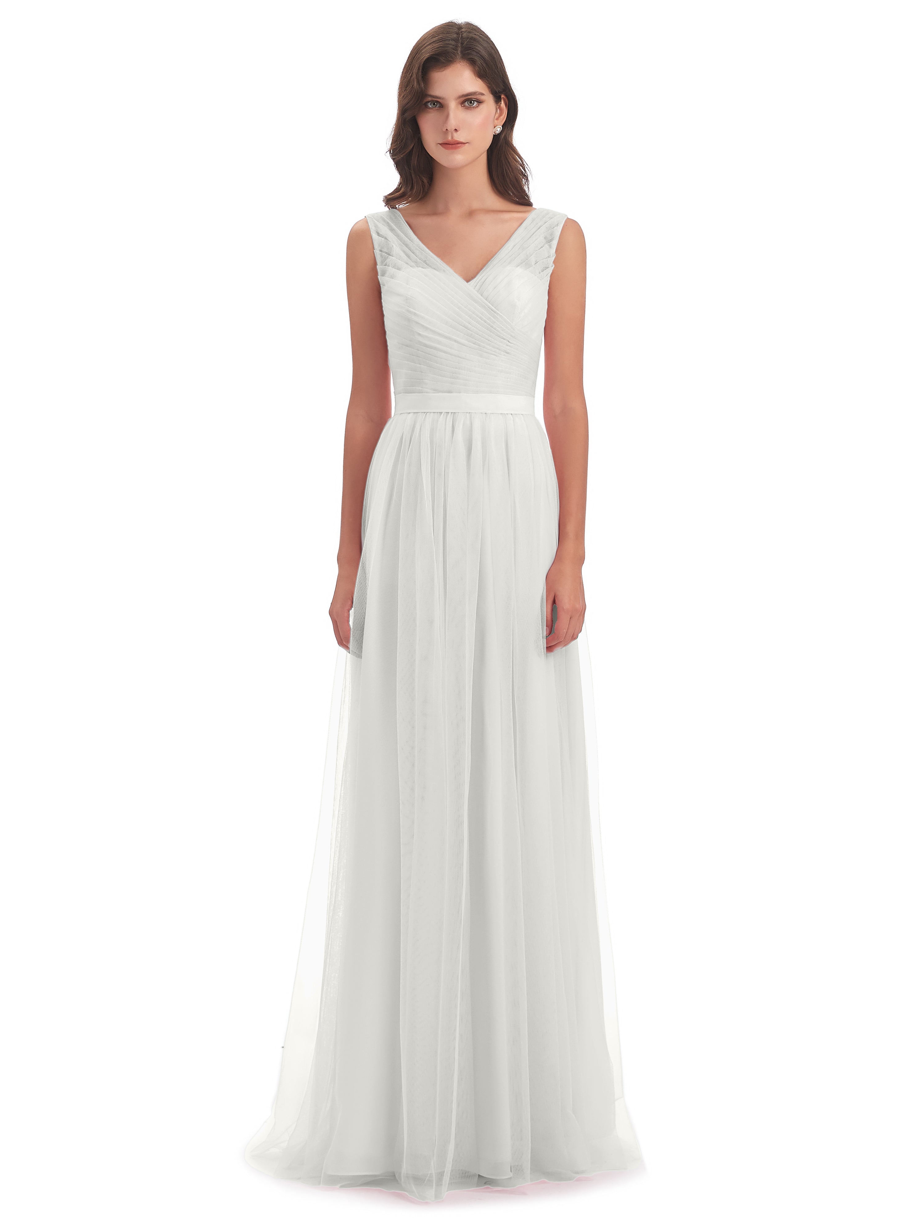 Robe Ivoire Demoiselle D Honneur Mila Dos En V Tulle Robes Demoiselle D'Honneur