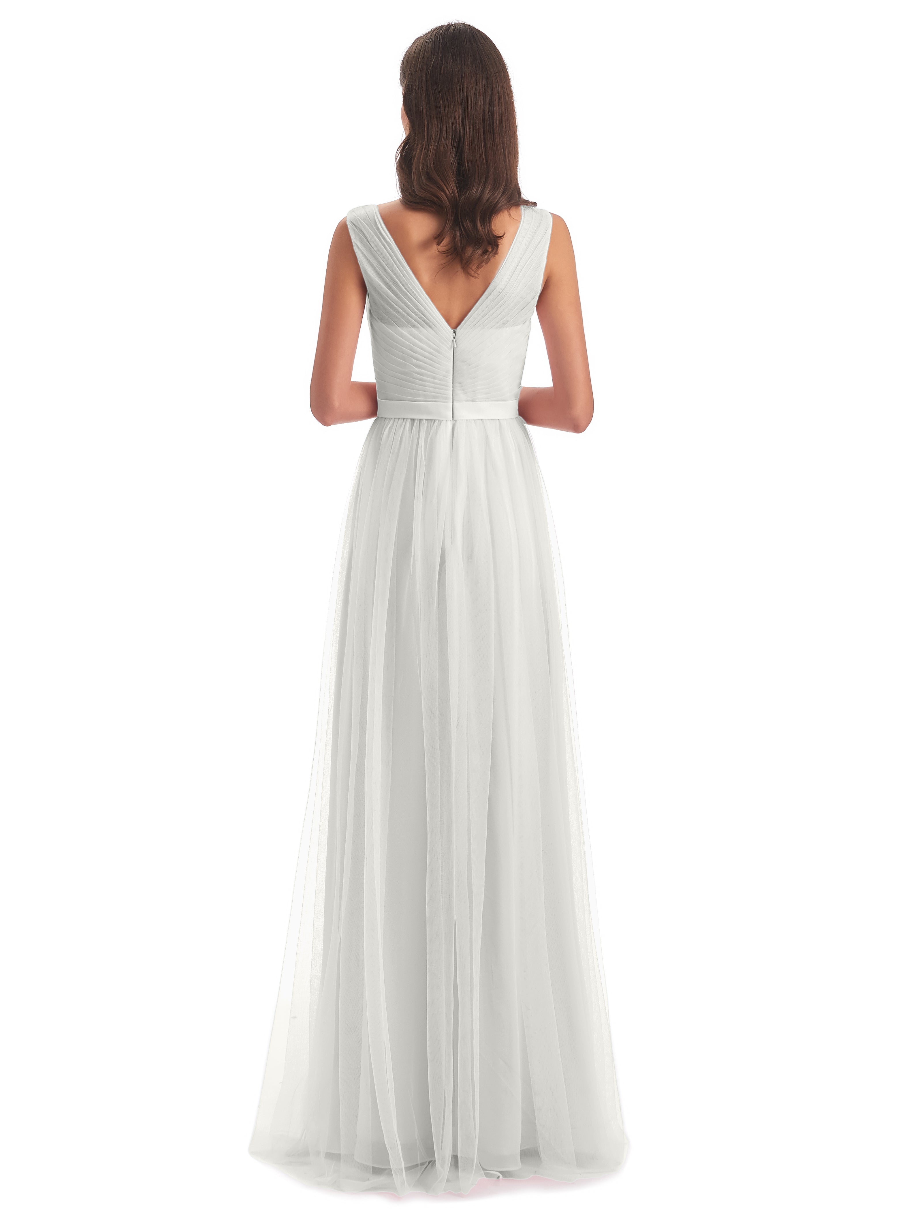 Robe Ivoire Demoiselle D Honneur Mila Dos En V Tulle Robes Demoiselle D'Honneur