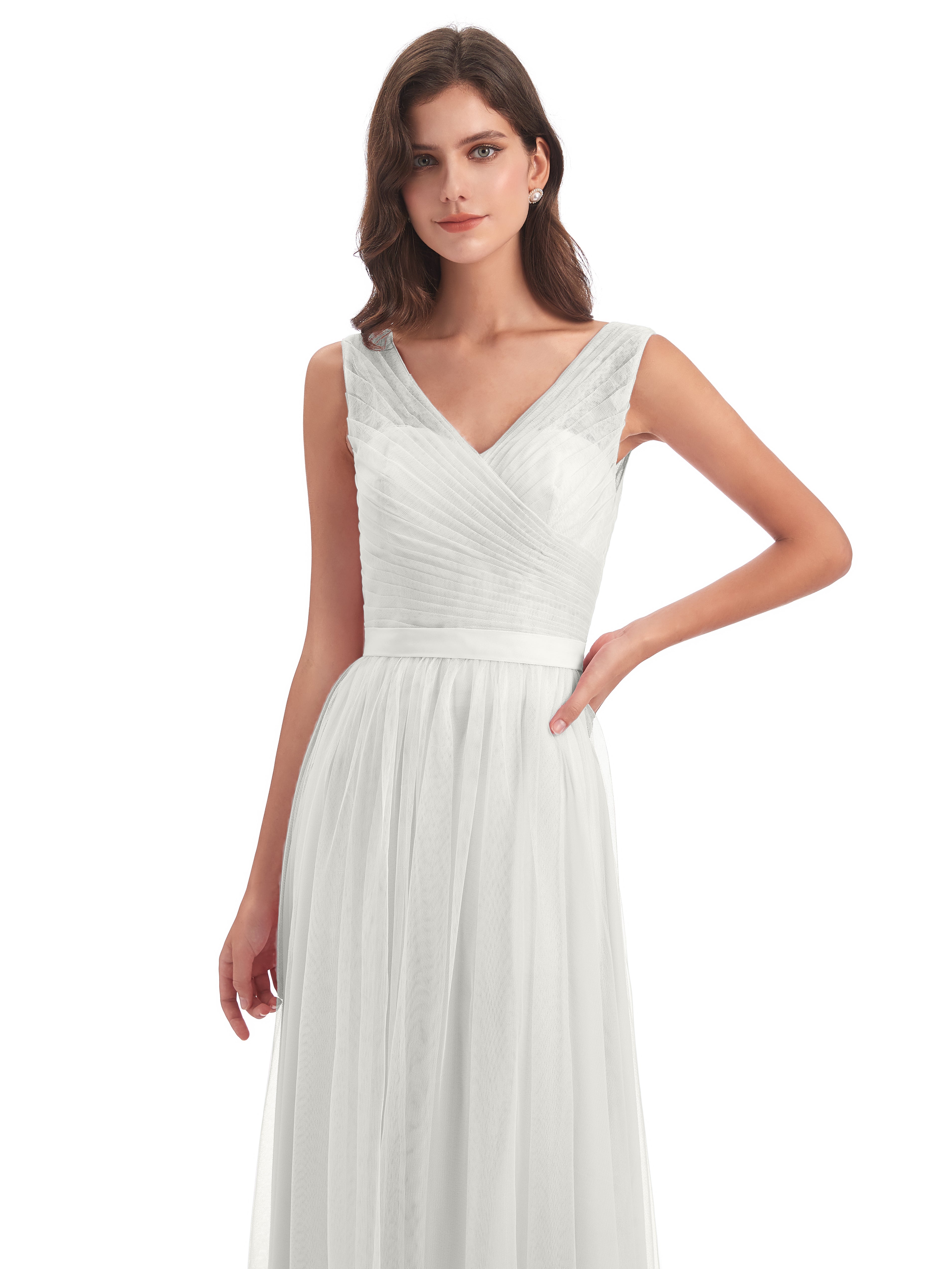 Robe Ivoire Demoiselle D Honneur Mila Dos En V Tulle Robes Demoiselle D'Honneur