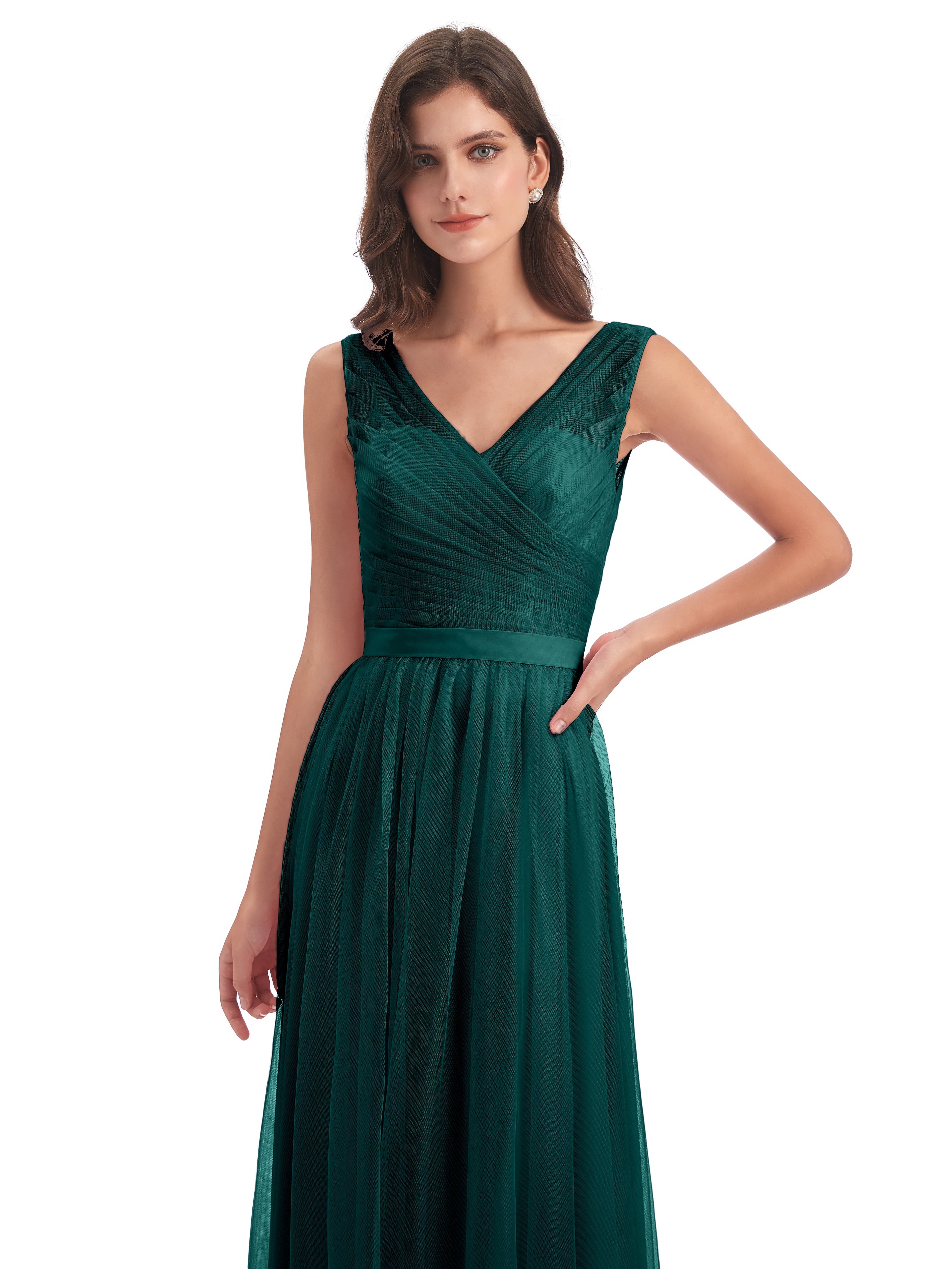 Robe Demoiselle D Honneur Bleu Paon Mila Dos En V Tulle Robes Demoiselle D'Honneur