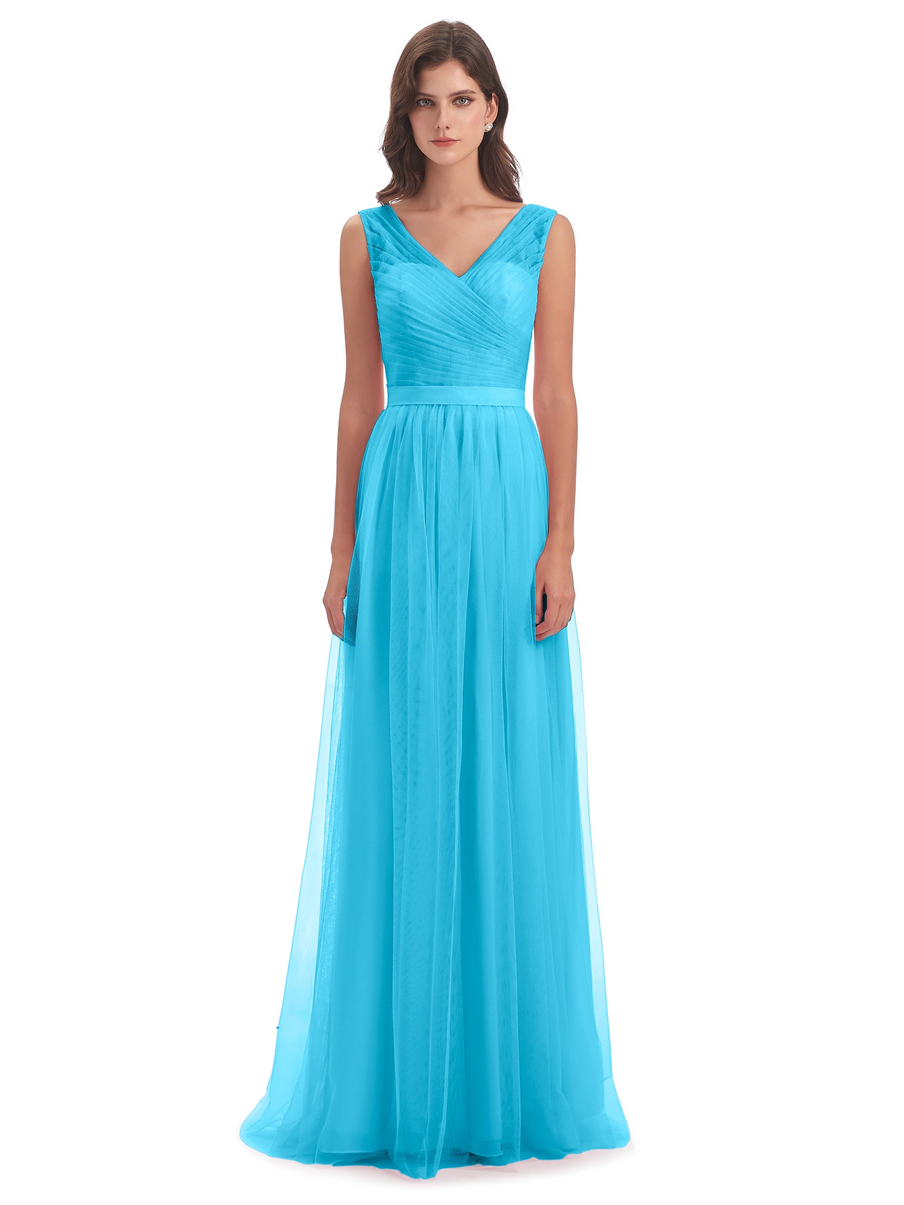 Robe De Demoiselle D'Honneur En Piscine Mila Dos En V Tulle Robes Demoiselle D'Honneur