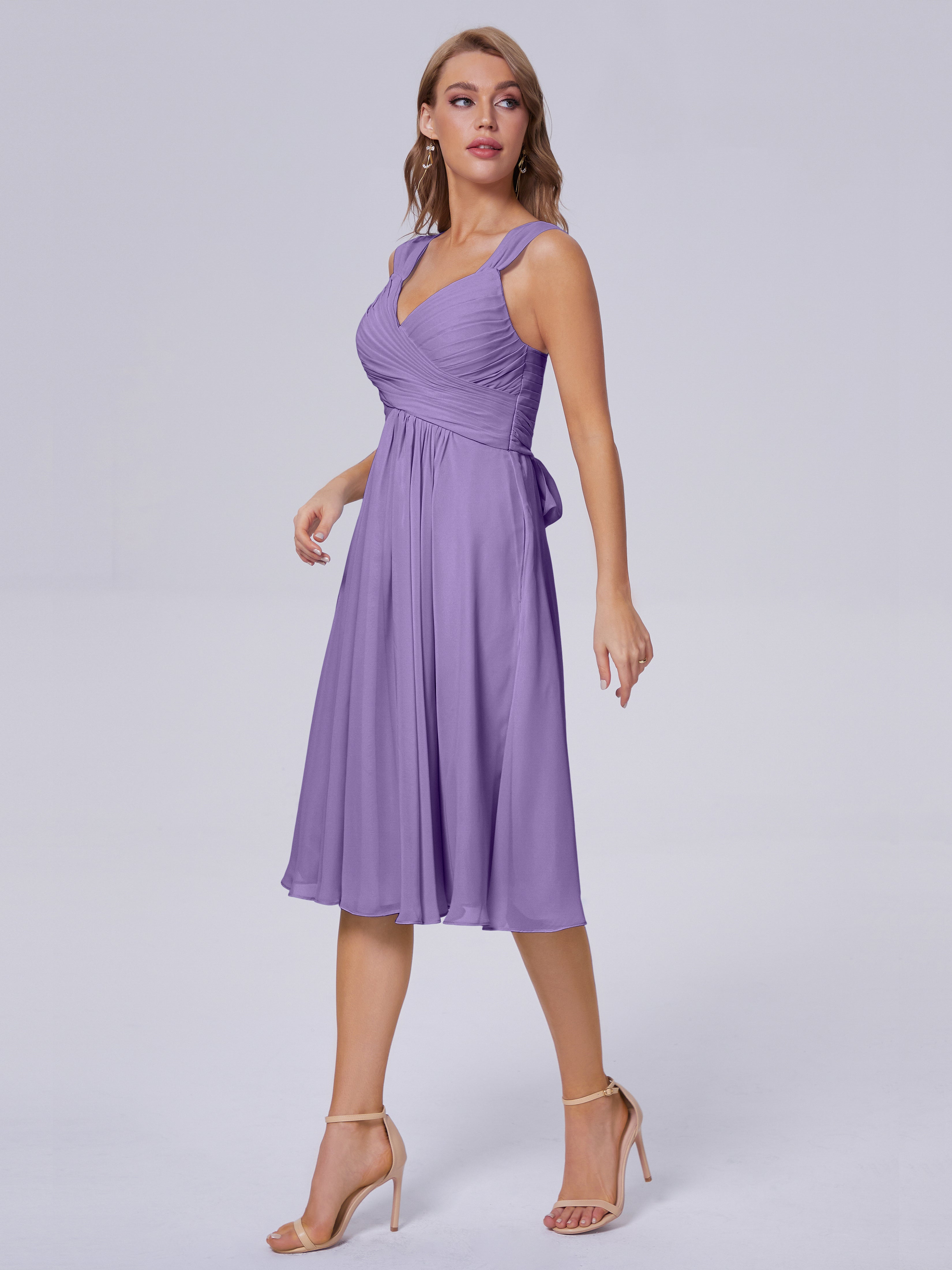 Robes De Demoiselle D'Honneur Tahiti Abordable Bretelles Courtes Mousseline Robes Demoiselle D'Honneur