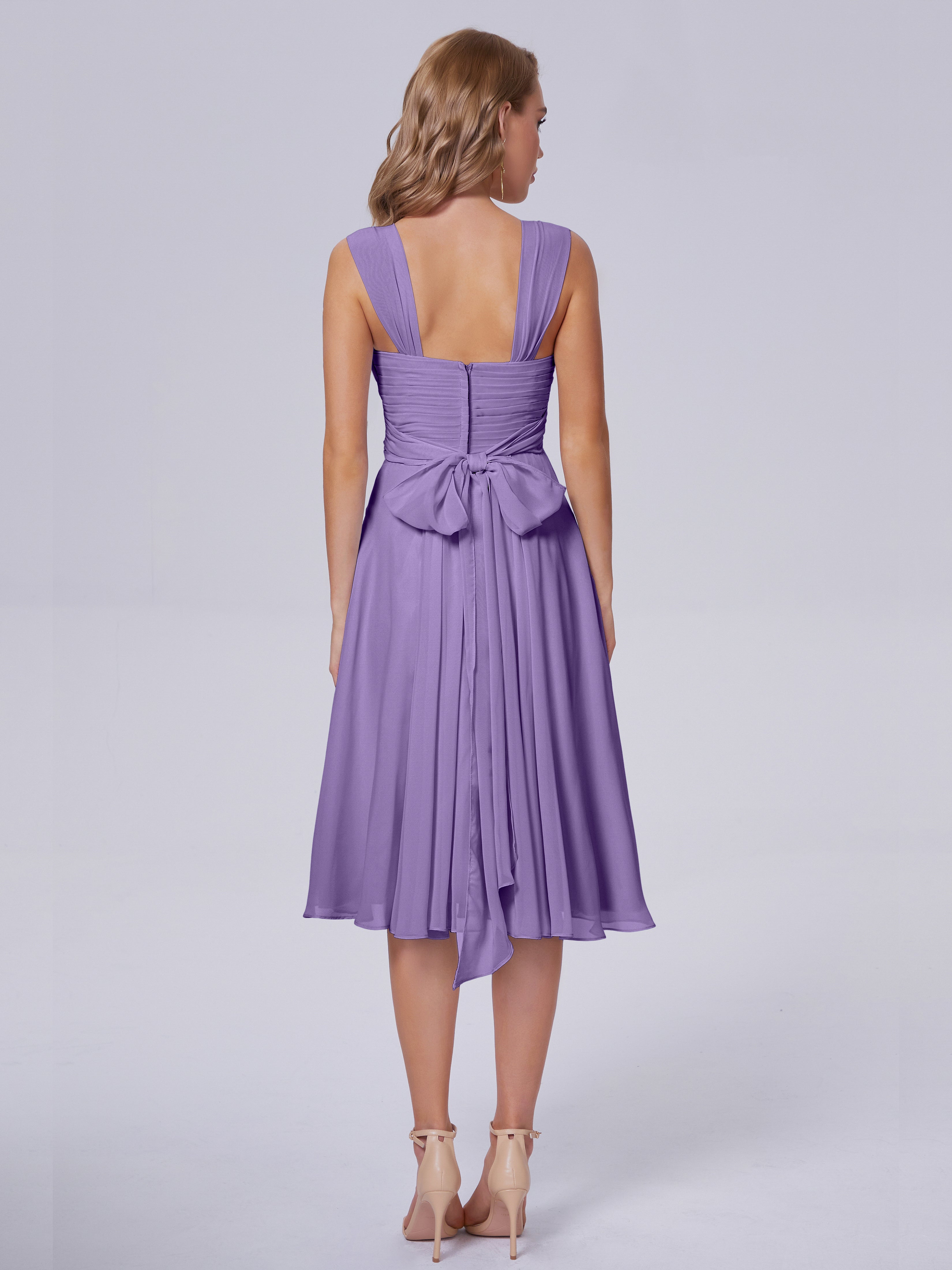 Robes De Demoiselle D'Honneur Tahiti Abordable Bretelles Courtes Mousseline Robes Demoiselle D'Honneur